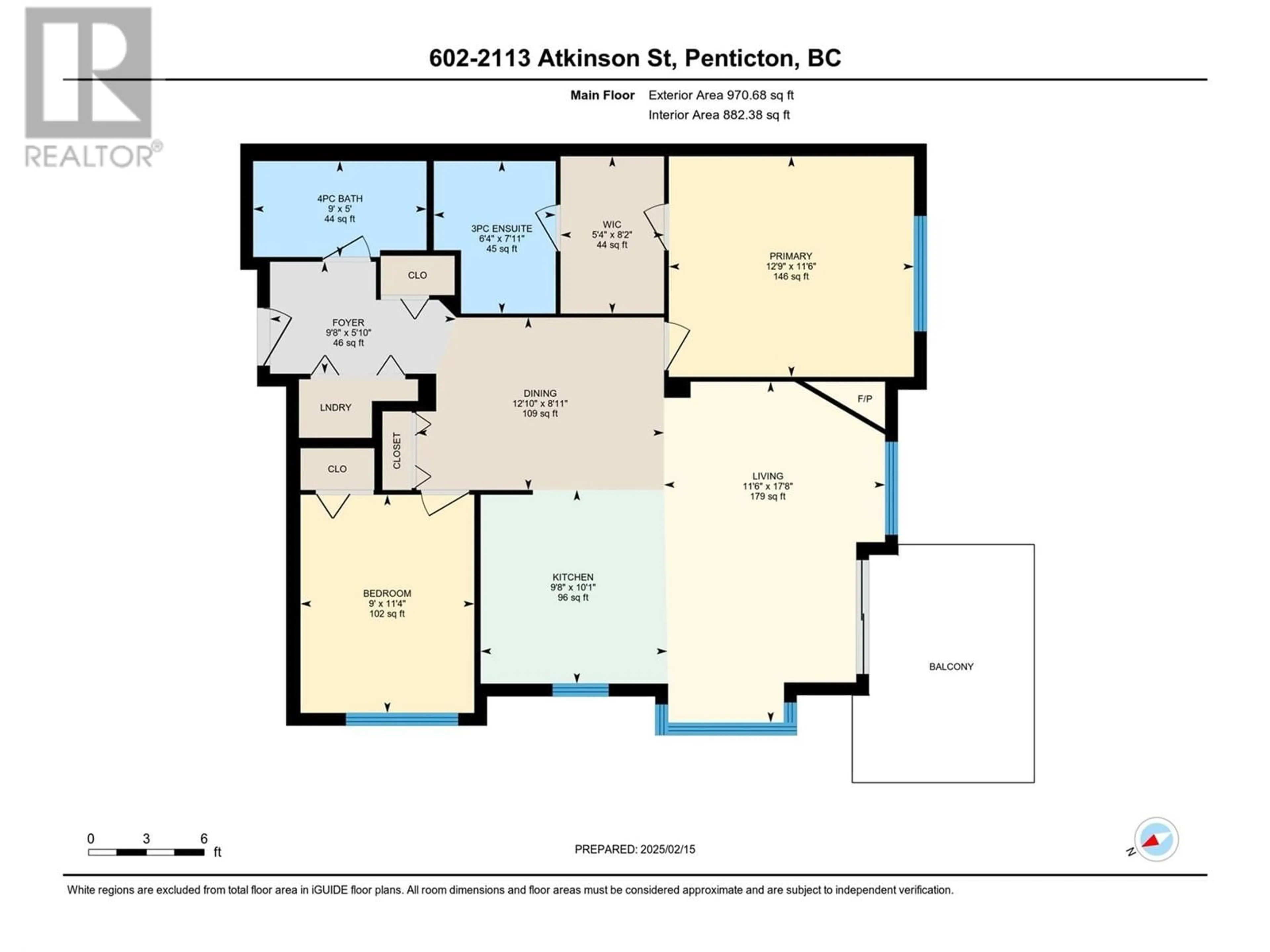 Floor plan for 2113 Atkinson Street Unit# 602, Penticton British Columbia V2A8R5