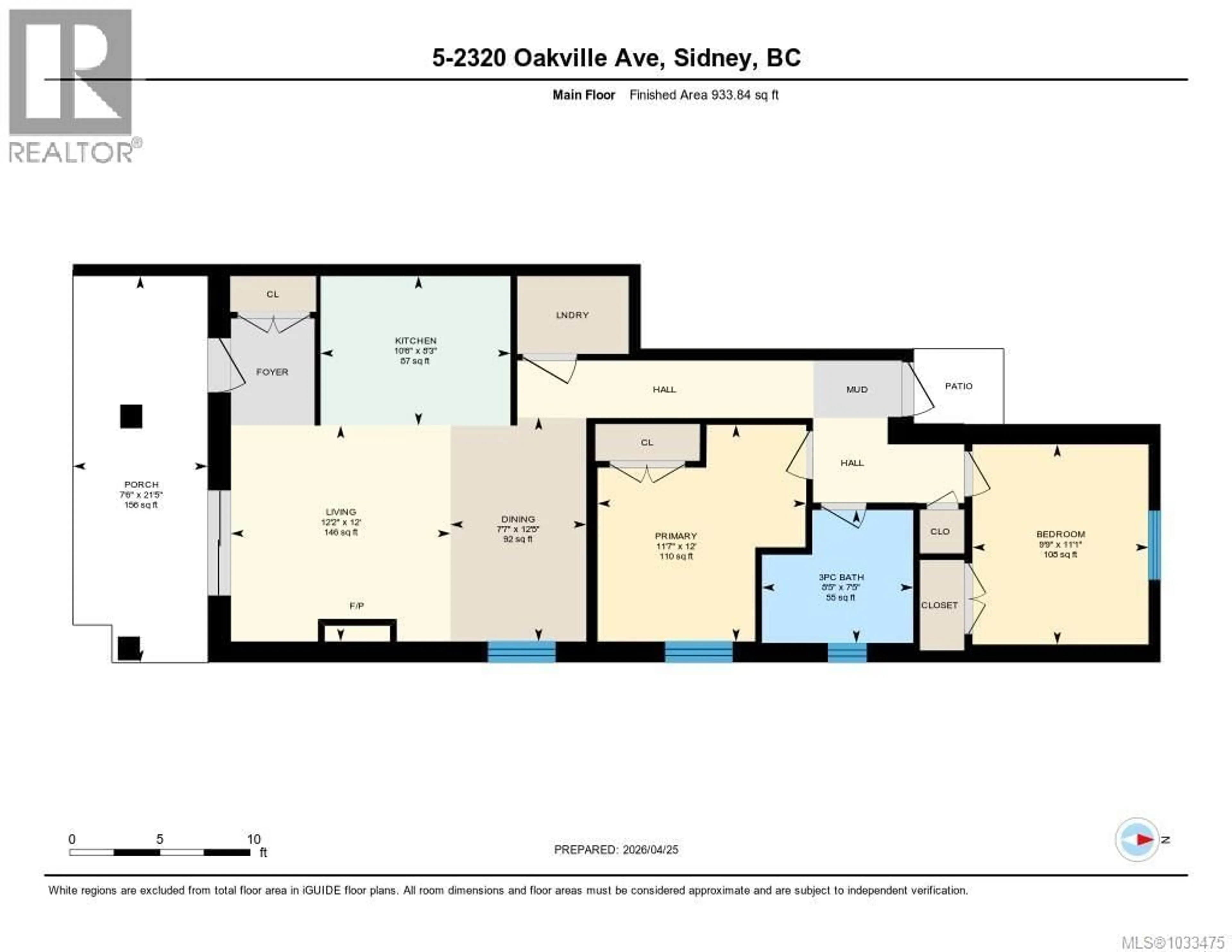 Floor plan for 5 - 2320 OAKVILLE AVENUE, Sidney British Columbia V8L0B5