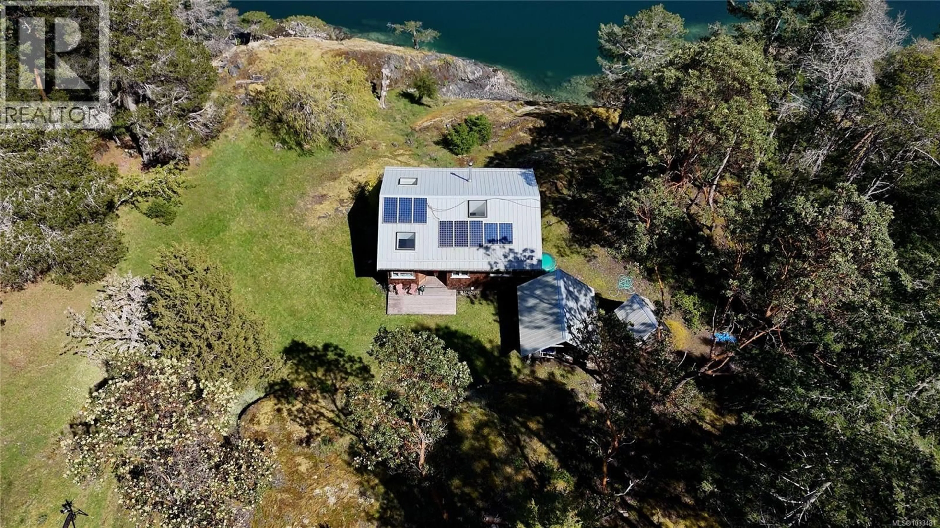 A pic from outside/outdoor area/front of a property/back of a property/a pic from drone, water/lake/river/ocean view for Lot B SCOTTIE BAY ROAD, Lasqueti Island British Columbia V0R2J0