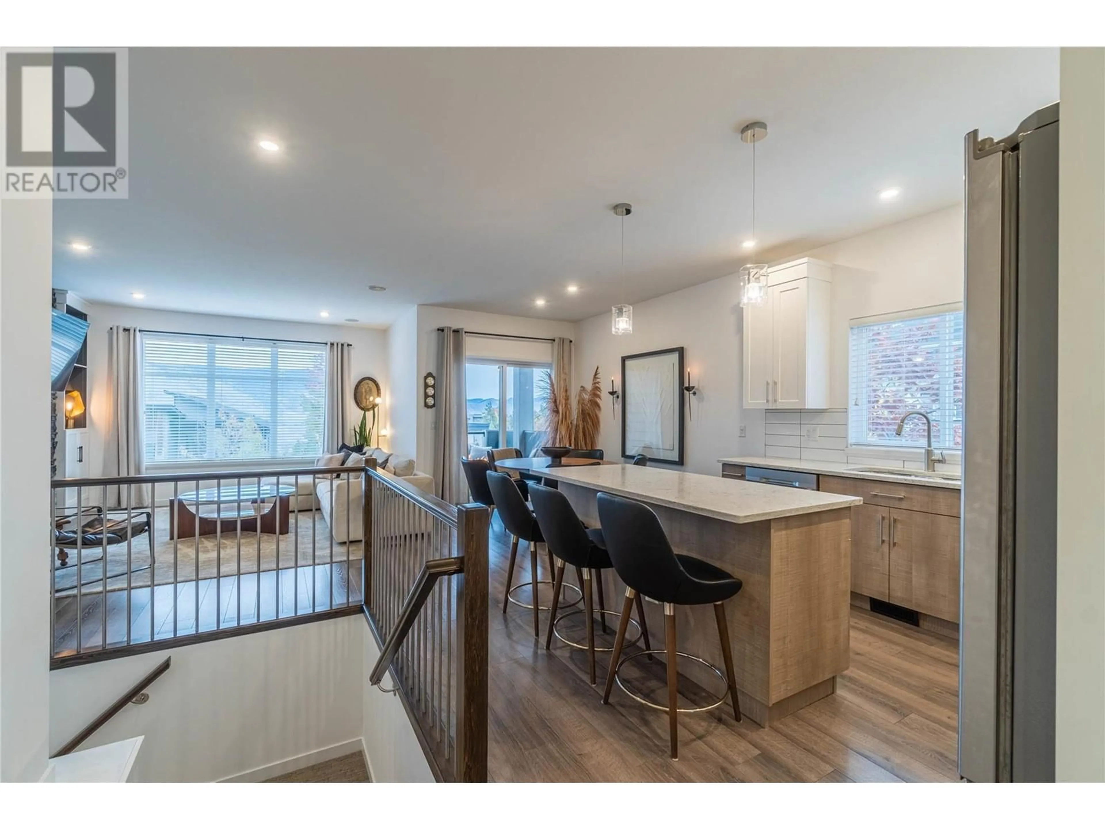 Open concept kitchen, wood/laminate floor for 1993 Qu'Appelle Boulevard Unit# 130, Kamloops British Columbia V2E0C2