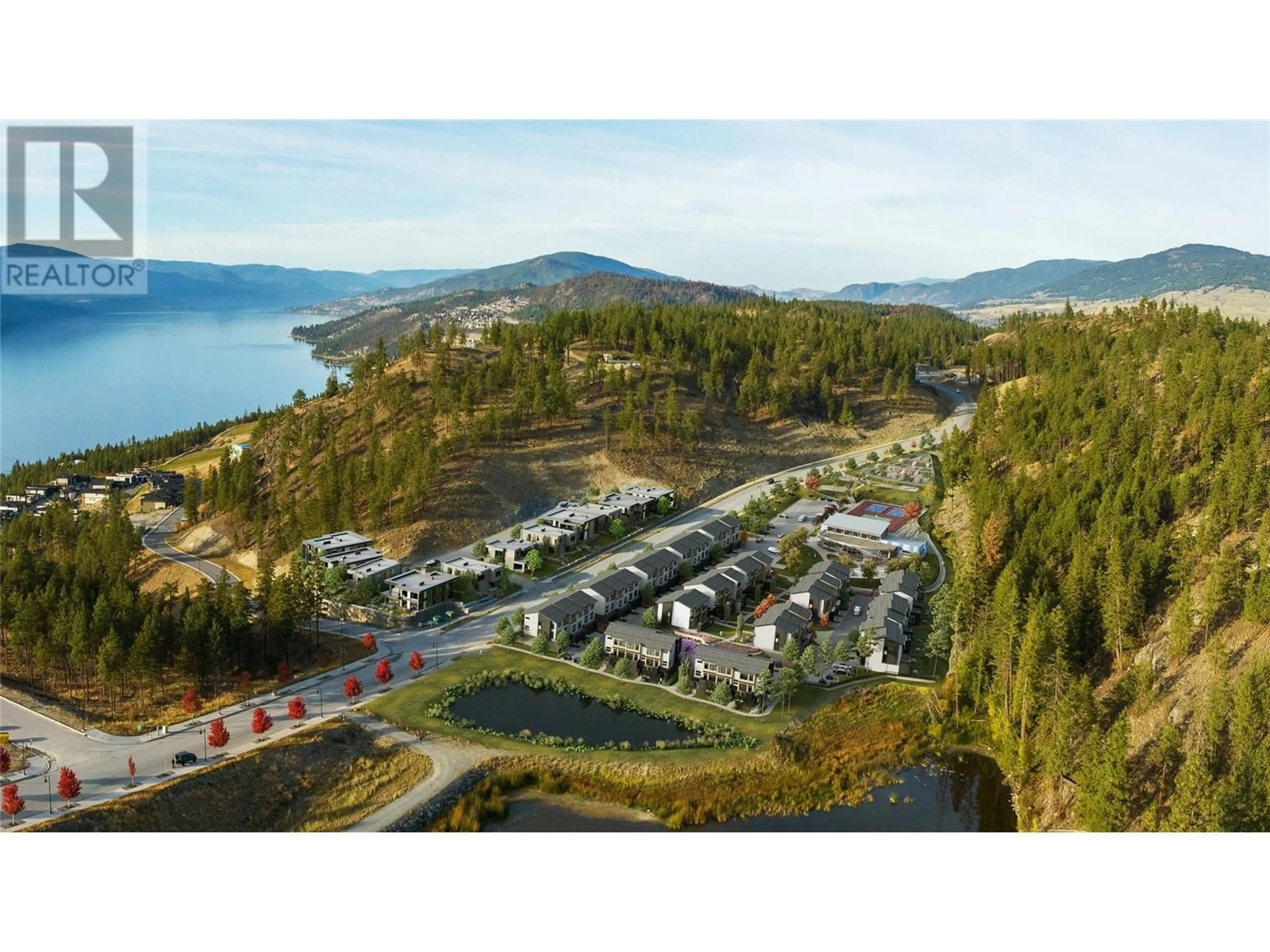 A pic from outside/outdoor area/front of a property/back of a property/a pic from drone, water/lake/river/ocean view for 3425 Hilltown Drive Unit# 101, Kelowna British Columbia V1V2B5