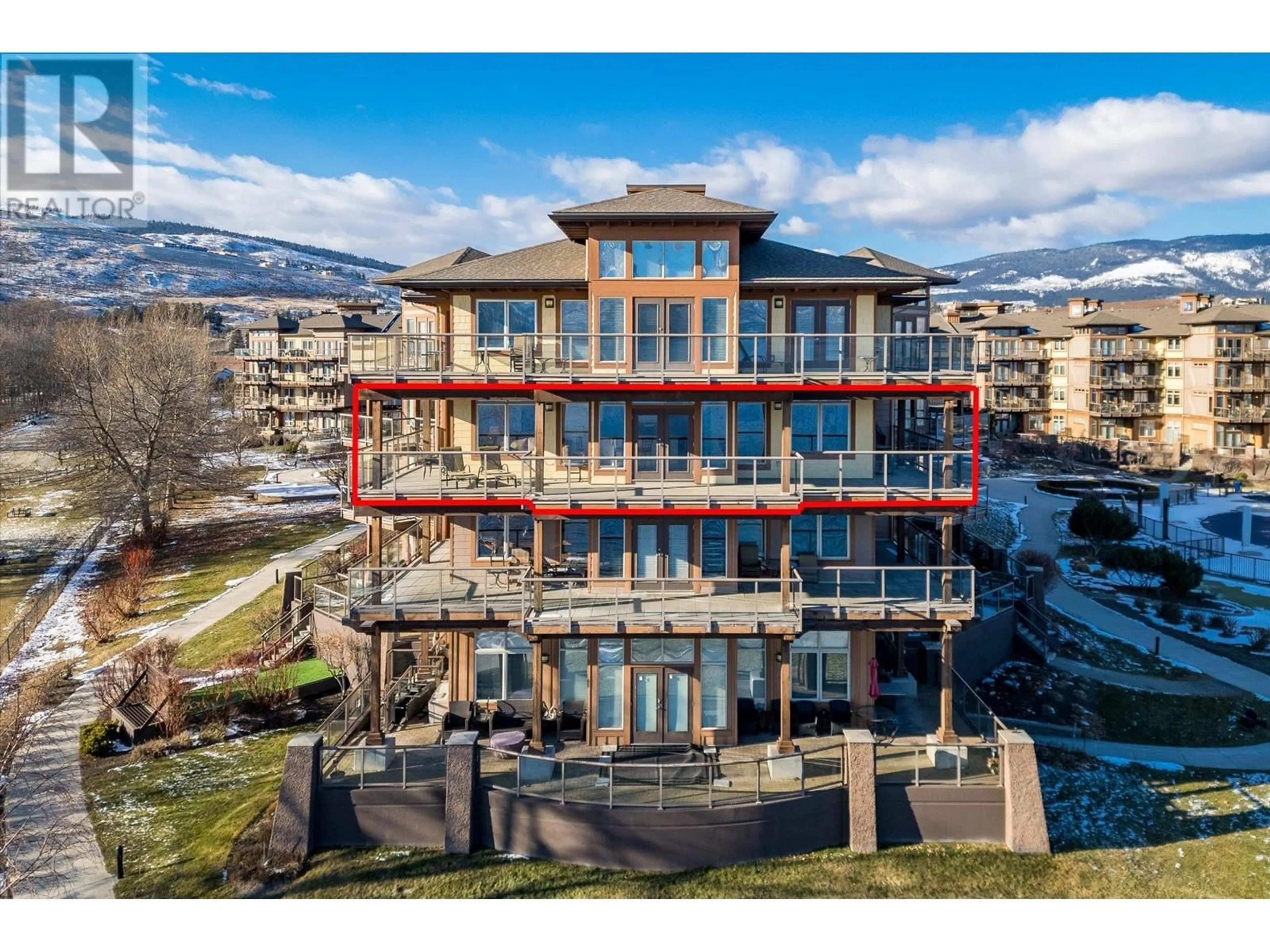 A pic from outside/outdoor area/front of a property/back of a property/a pic from drone, water/lake/river/ocean view for 4205 Gellatly Road Unit# 324, West Kelowna British Columbia V4T2K2