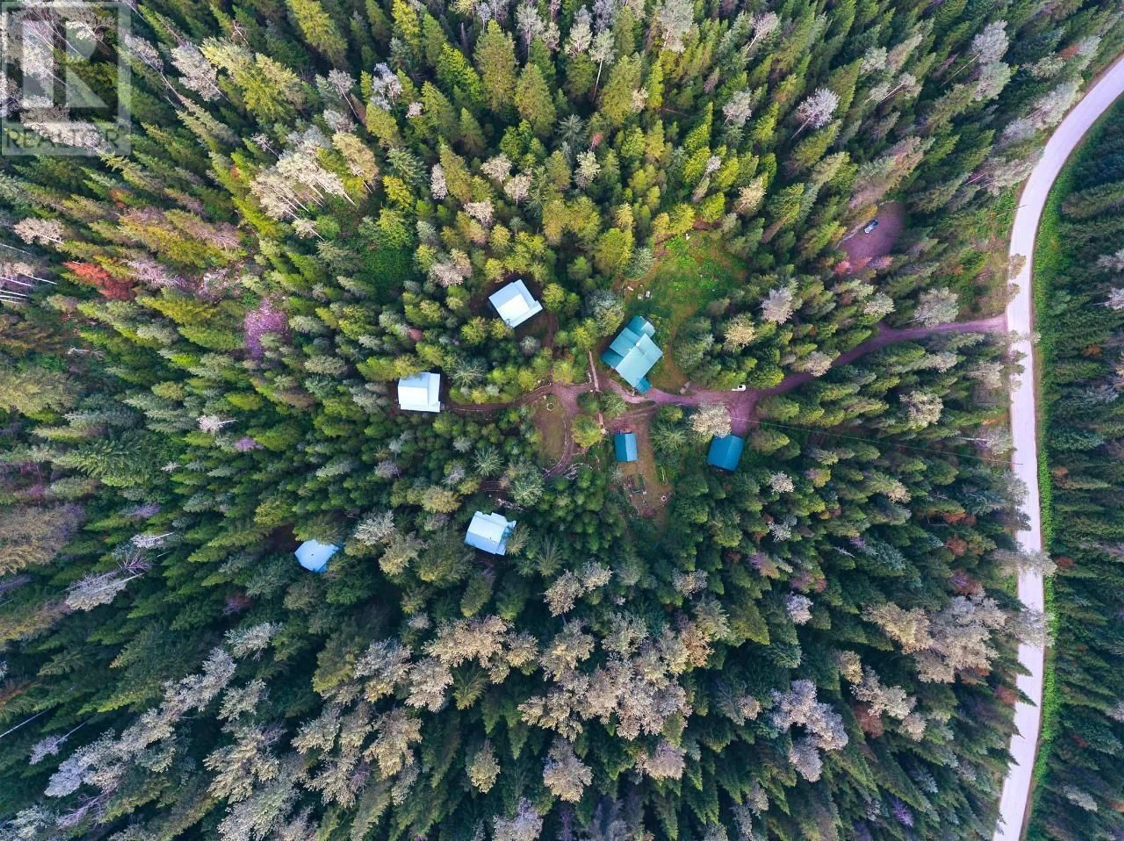 A pic from outside/outdoor area/front of a property/back of a property/a pic from drone, forest/trees view for 6225 PORTO RICO YMIR Road, Ymir British Columbia V0G2K0