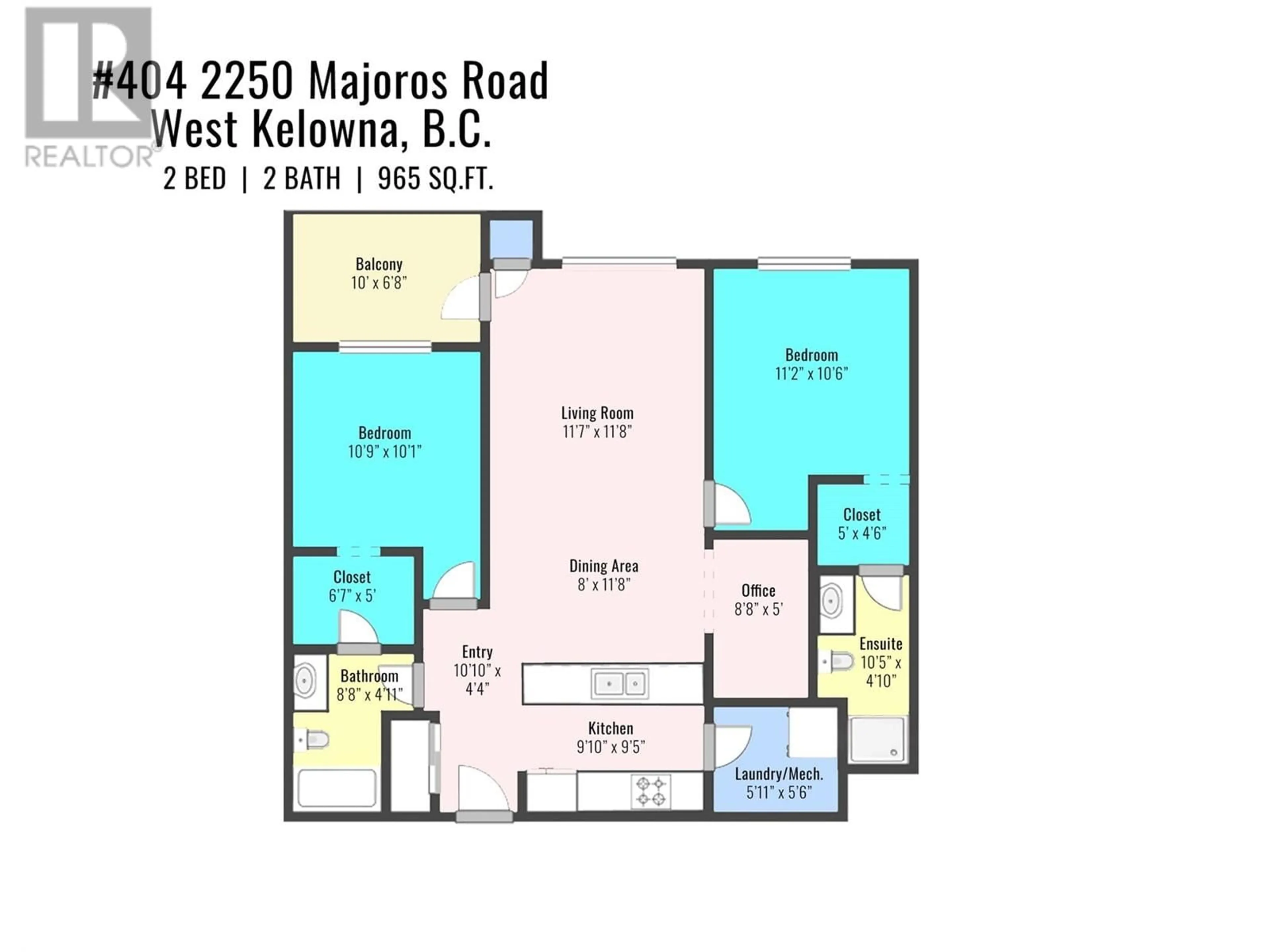 Floor plan for 2250 Majoros Road Unit# 404, West Kelowna British Columbia V4T2C2