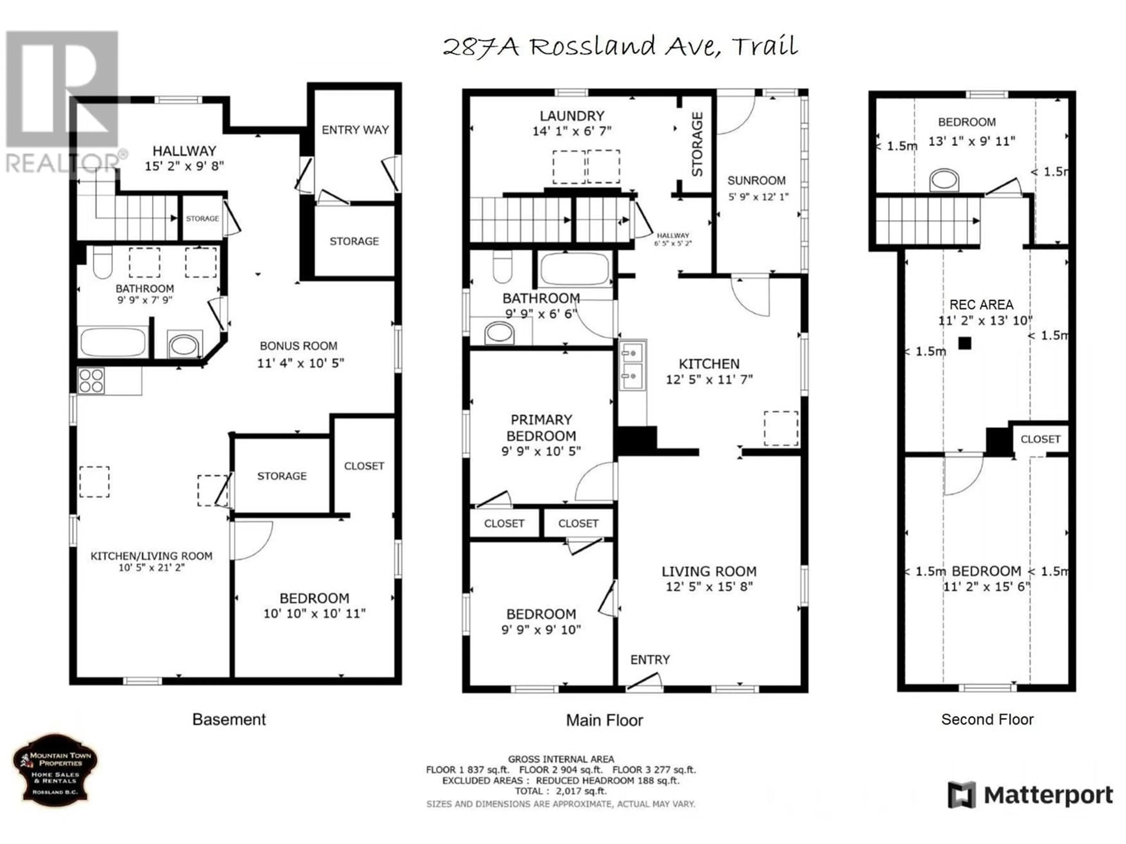 Floor plan for 287A Rossland Avenue, Trail British Columbia V1R3S4