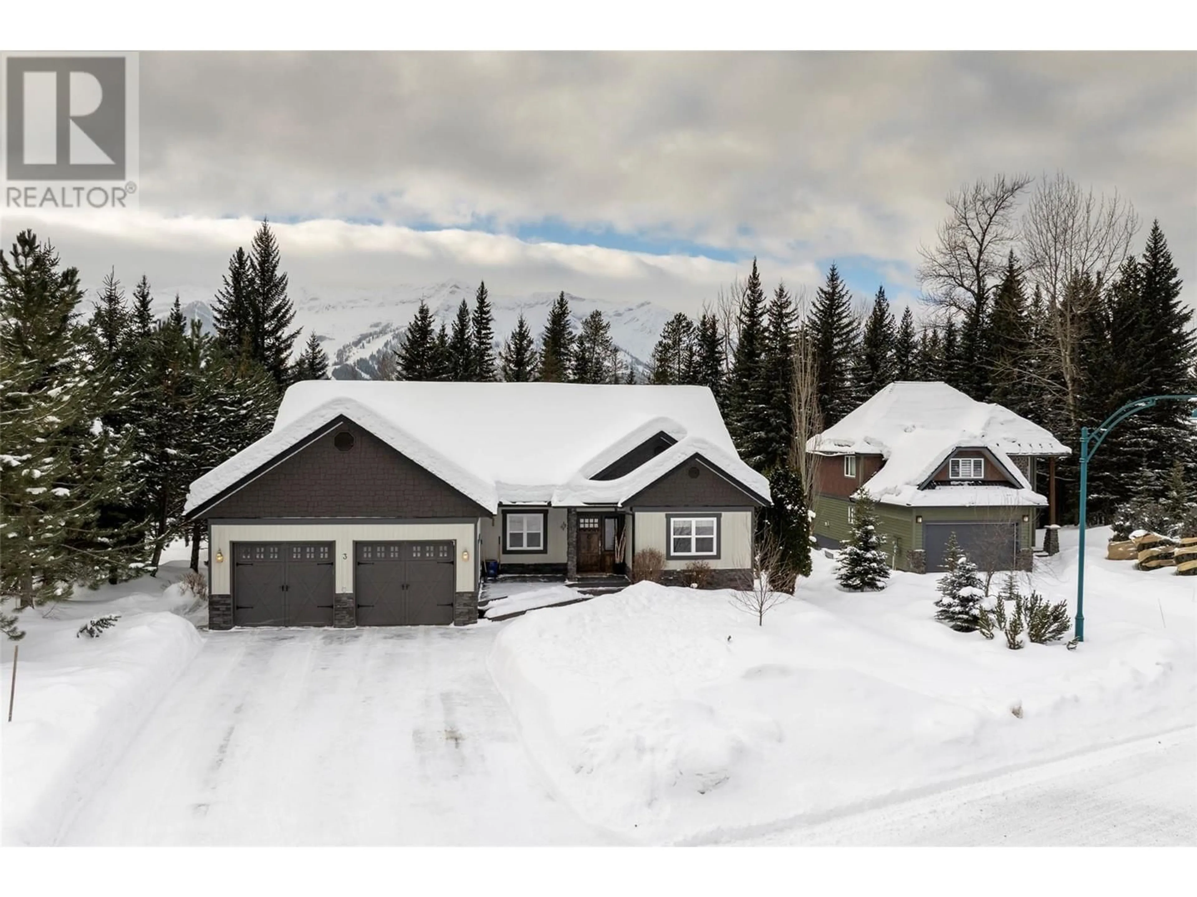 A pic from outside/outdoor area/front of a property/back of a property/a pic from drone, mountain view for 3 Cedar Bowl Crescent, Fernie British Columbia V0B1M4