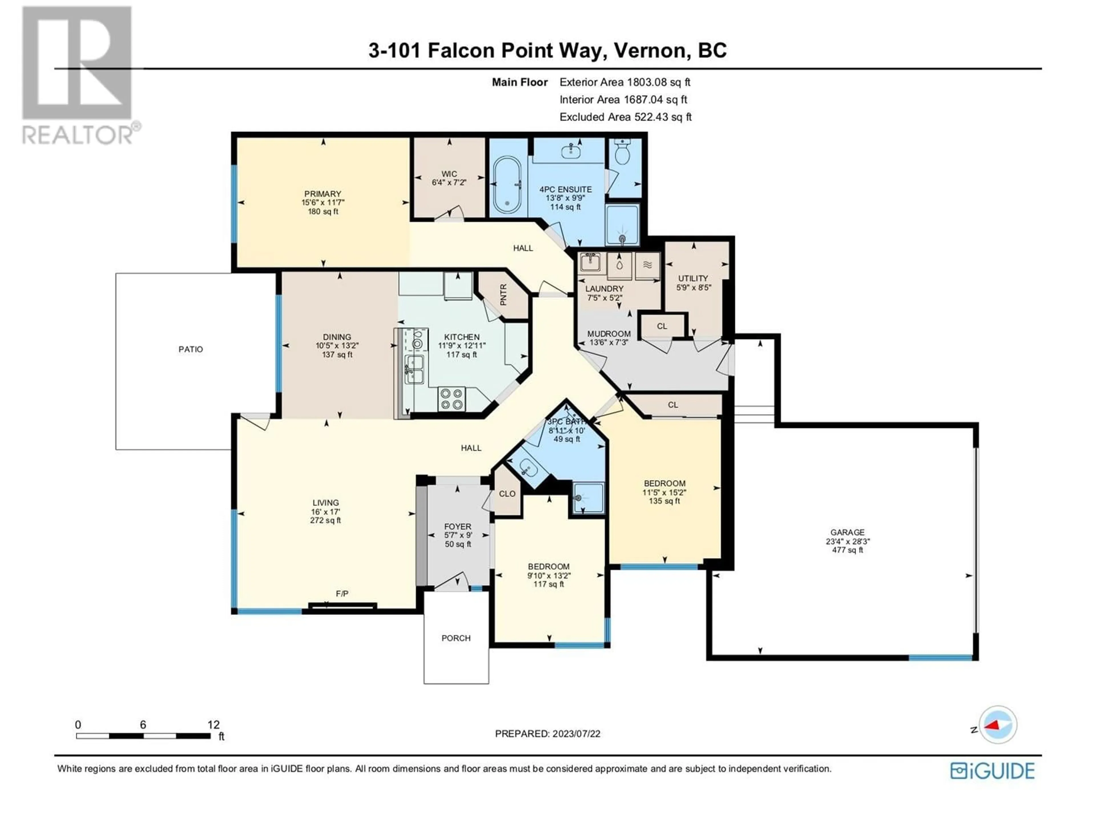 Floor plan for 3 - 101 FALCON POINT WAY, Vernon British Columbia V1H1V4