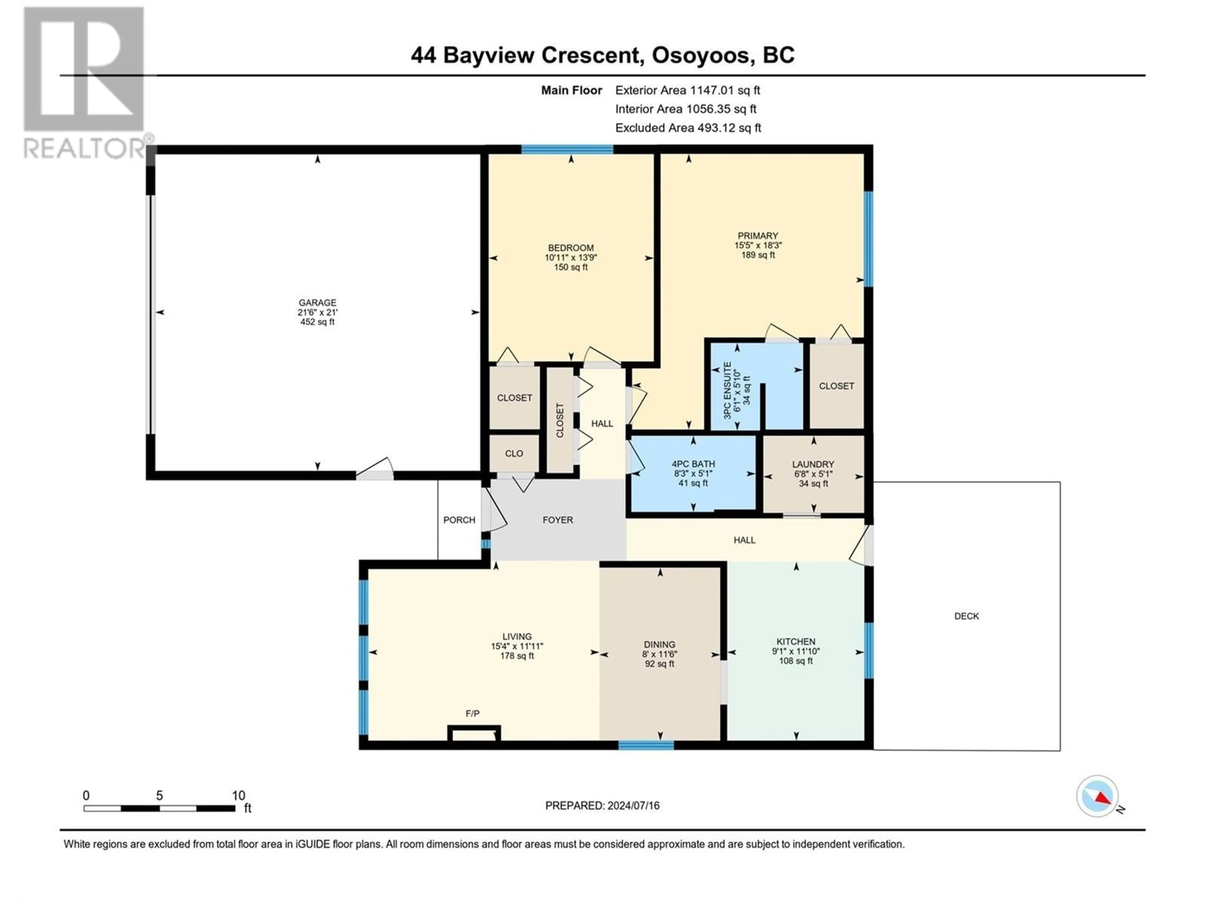 Floor plan for 44 Bayview Crescent, Osoyoos British Columbia V0H1V6