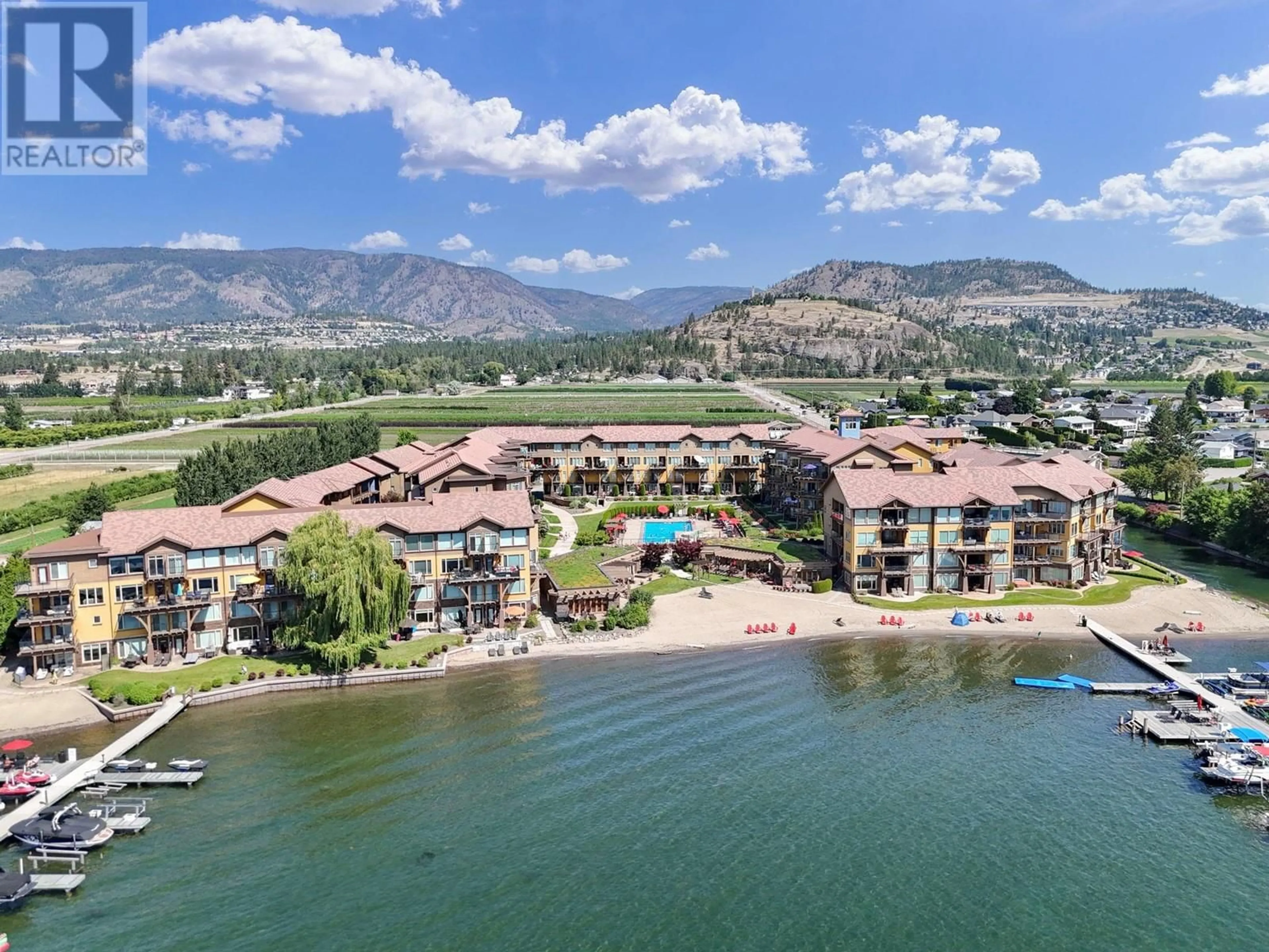 A pic from outside/outdoor area/front of a property/back of a property/a pic from drone, water/lake/river/ocean view for 4042 Pritchard Drive NE Unit# 2303, West Kelowna British Columbia V4T3E4