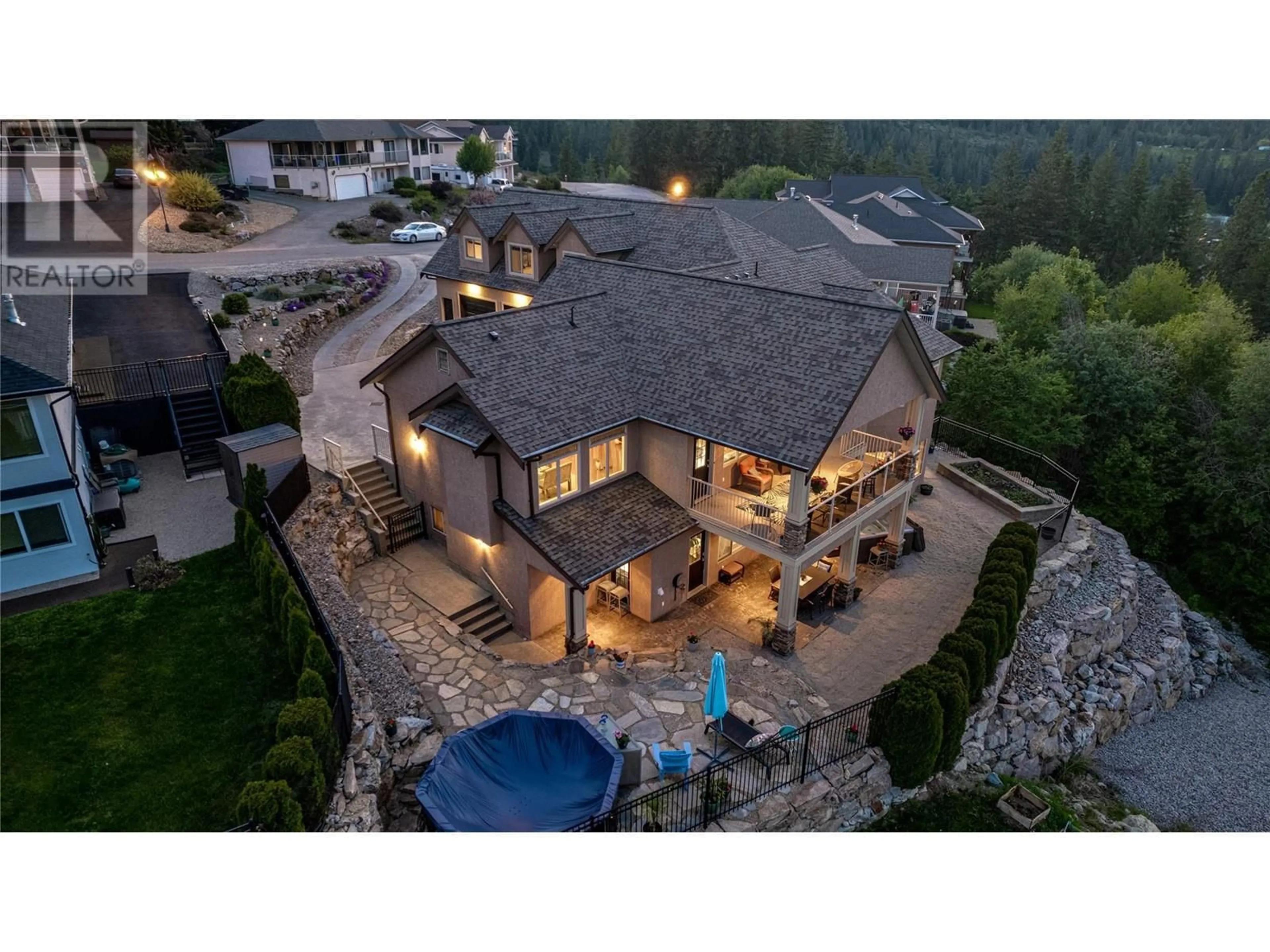 A pic from outside/outdoor area/front of a property/back of a property/a pic from drone, mountain view for 108 Red Rock Crescent, Enderby British Columbia V0E1V1