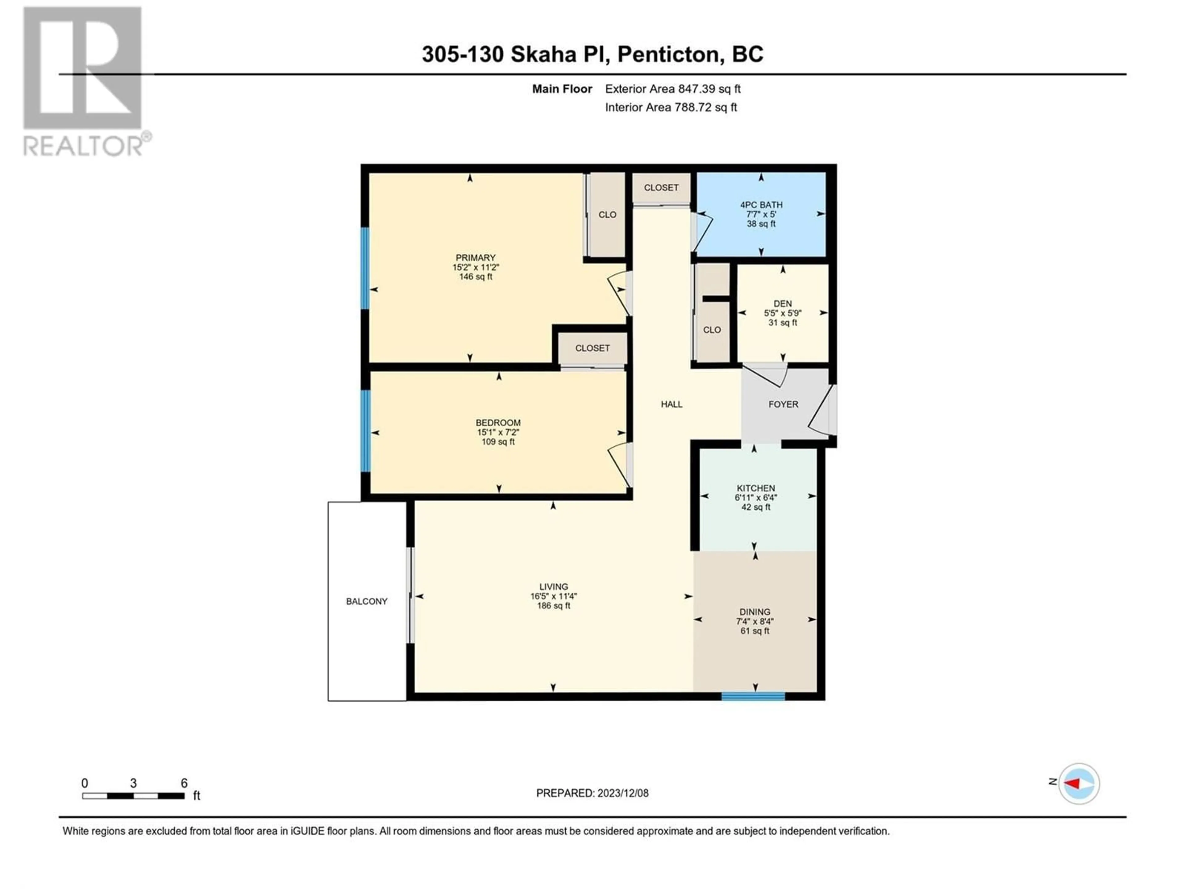 Floor plan for 130 Skaha Place Unit# 305, Penticton British Columbia V2A7J6