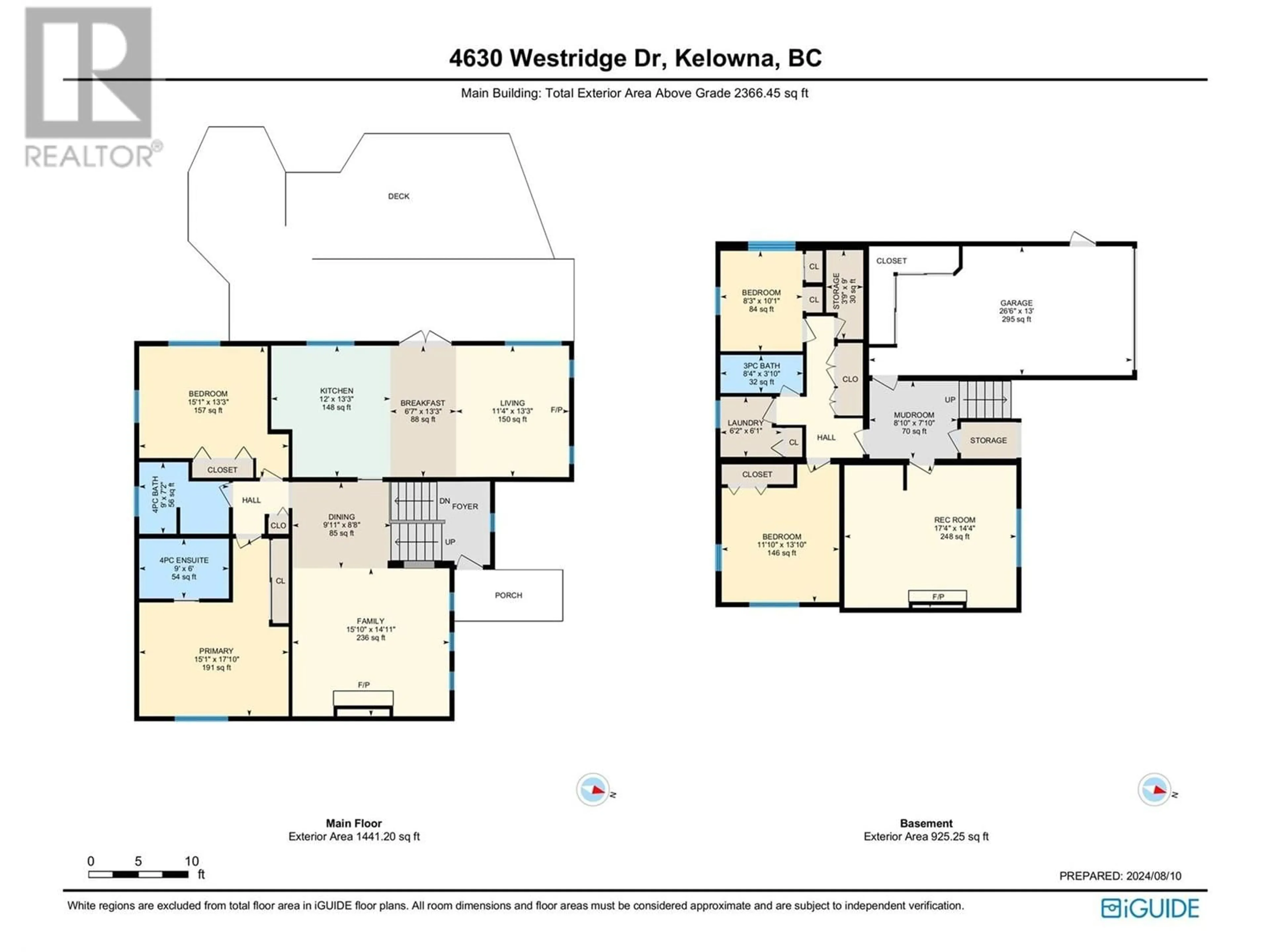 Floor plan for 4630 Westridge Drive, Kelowna British Columbia V1W3A7