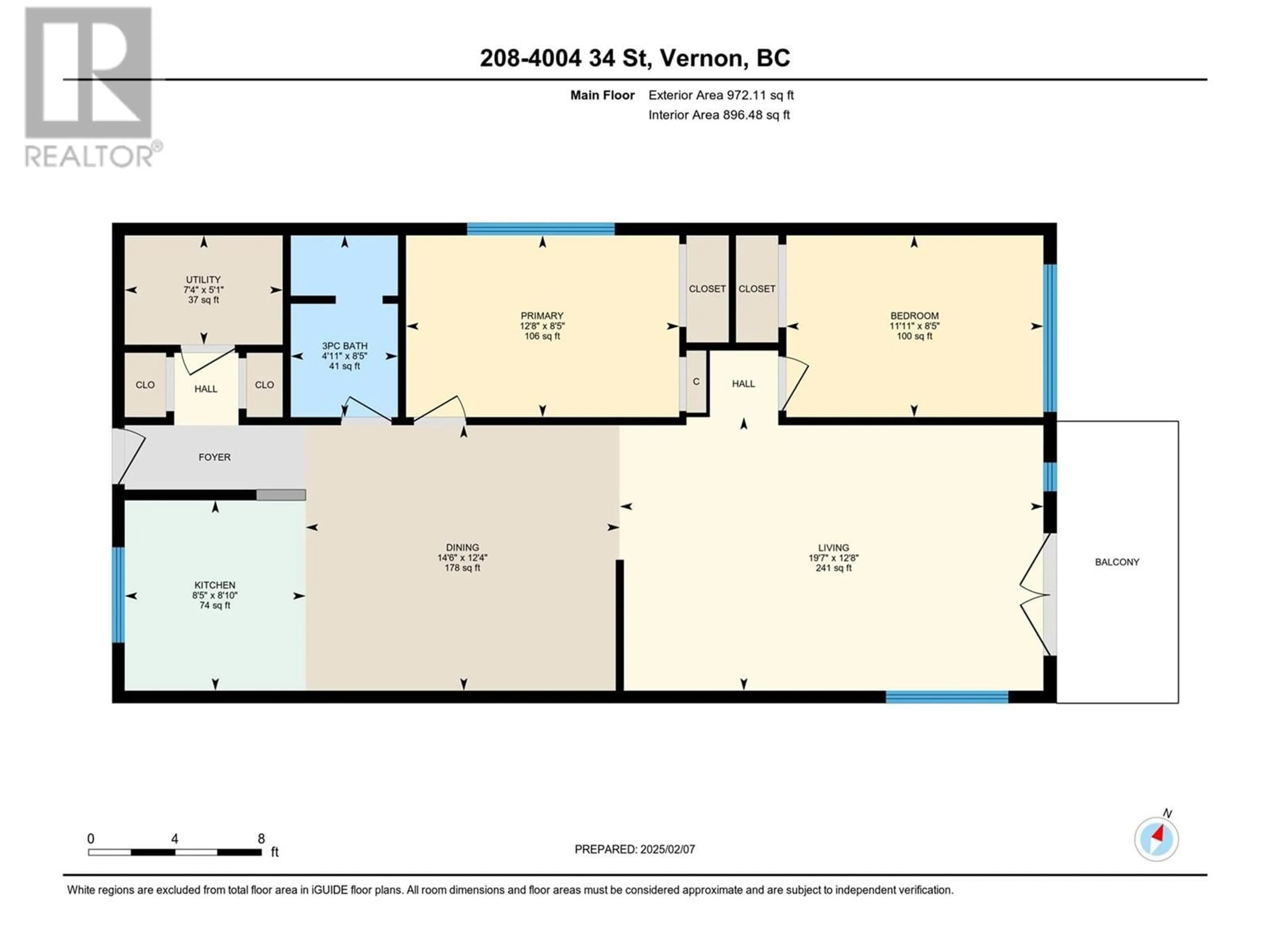 Floor plan for 4004 34 Street Unit# 208, Vernon British Columbia V1T5Y2