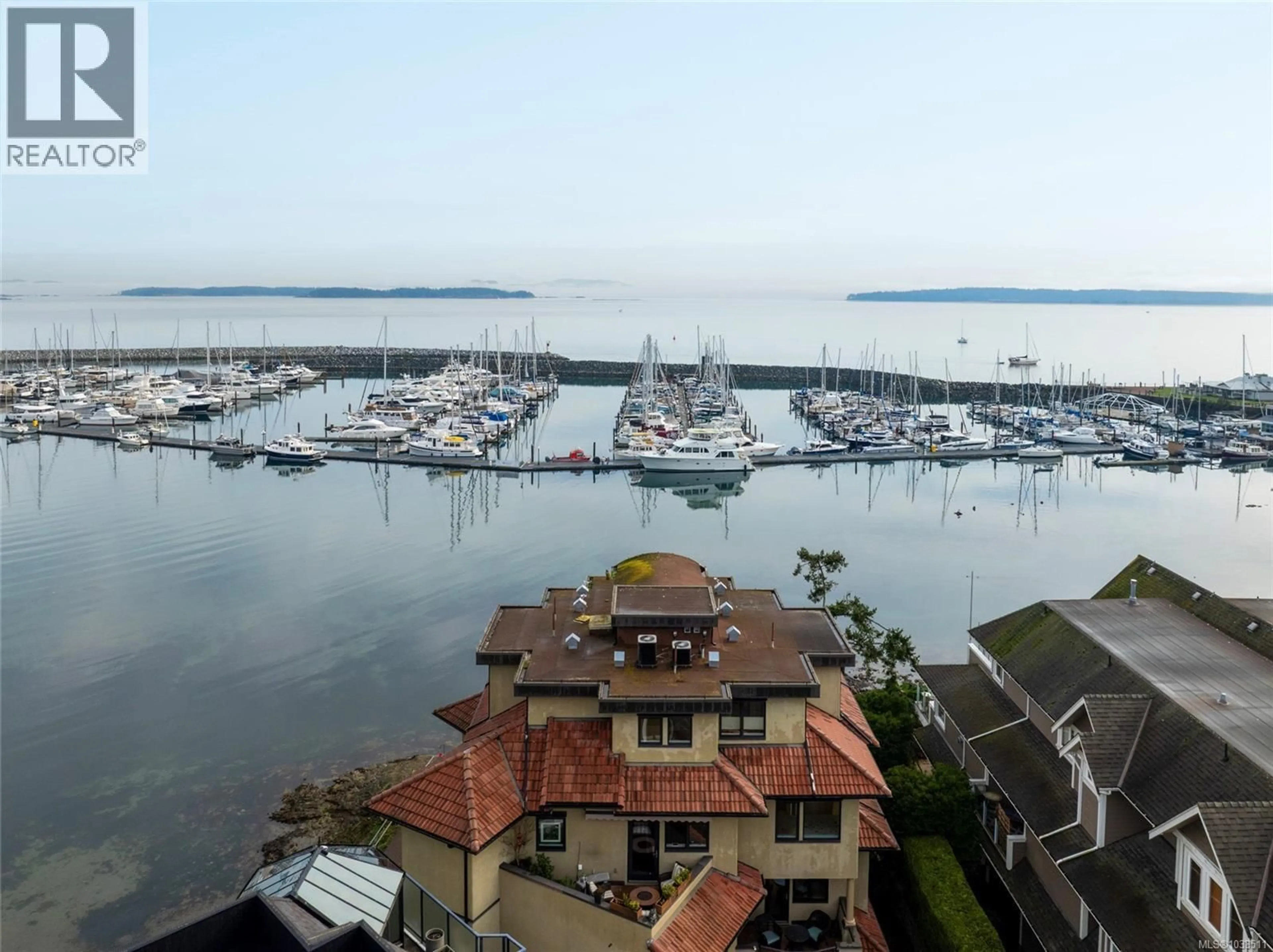 A pic from outside/outdoor area/front of a property/back of a property/a pic from drone, water/lake/river/ocean view for 201 - 9949 THIRD STREET, Sidney British Columbia V8L3B1