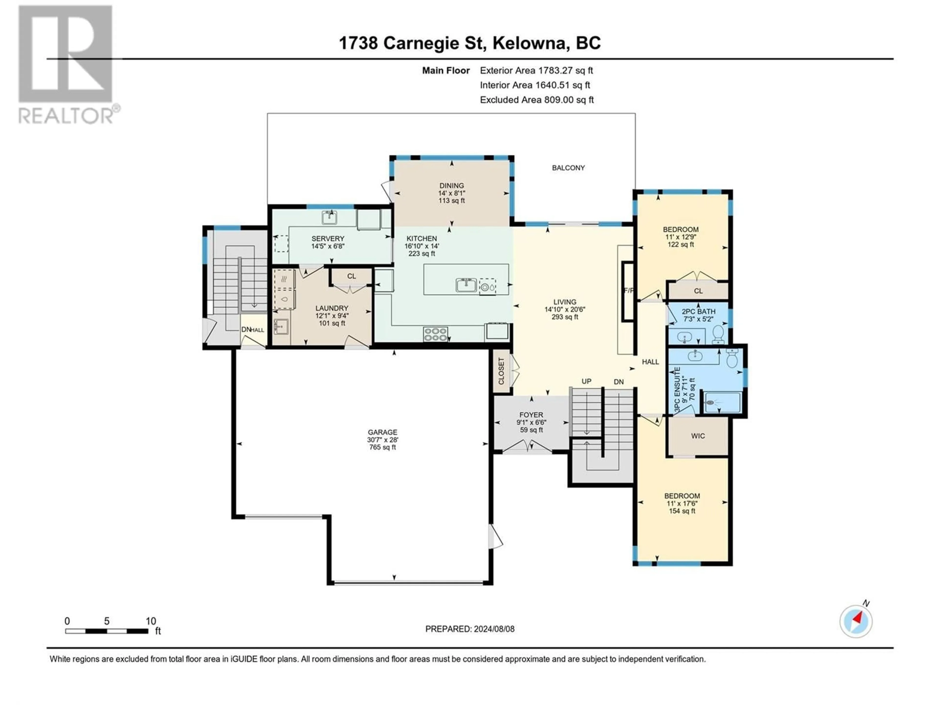 Floor plan for 1738 Carnegie Street, Kelowna British Columbia V1P1T3