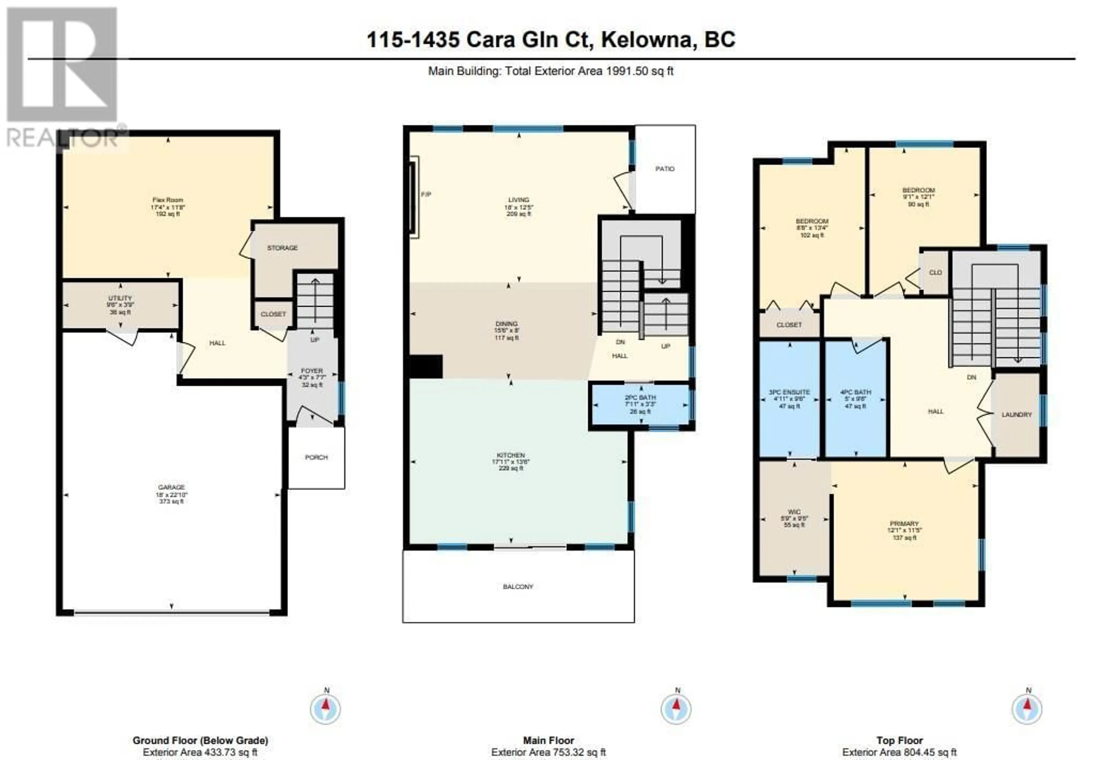 Floor plan for 115 - 1435 CARA GLEN COURT, Kelowna British Columbia V1V0G1