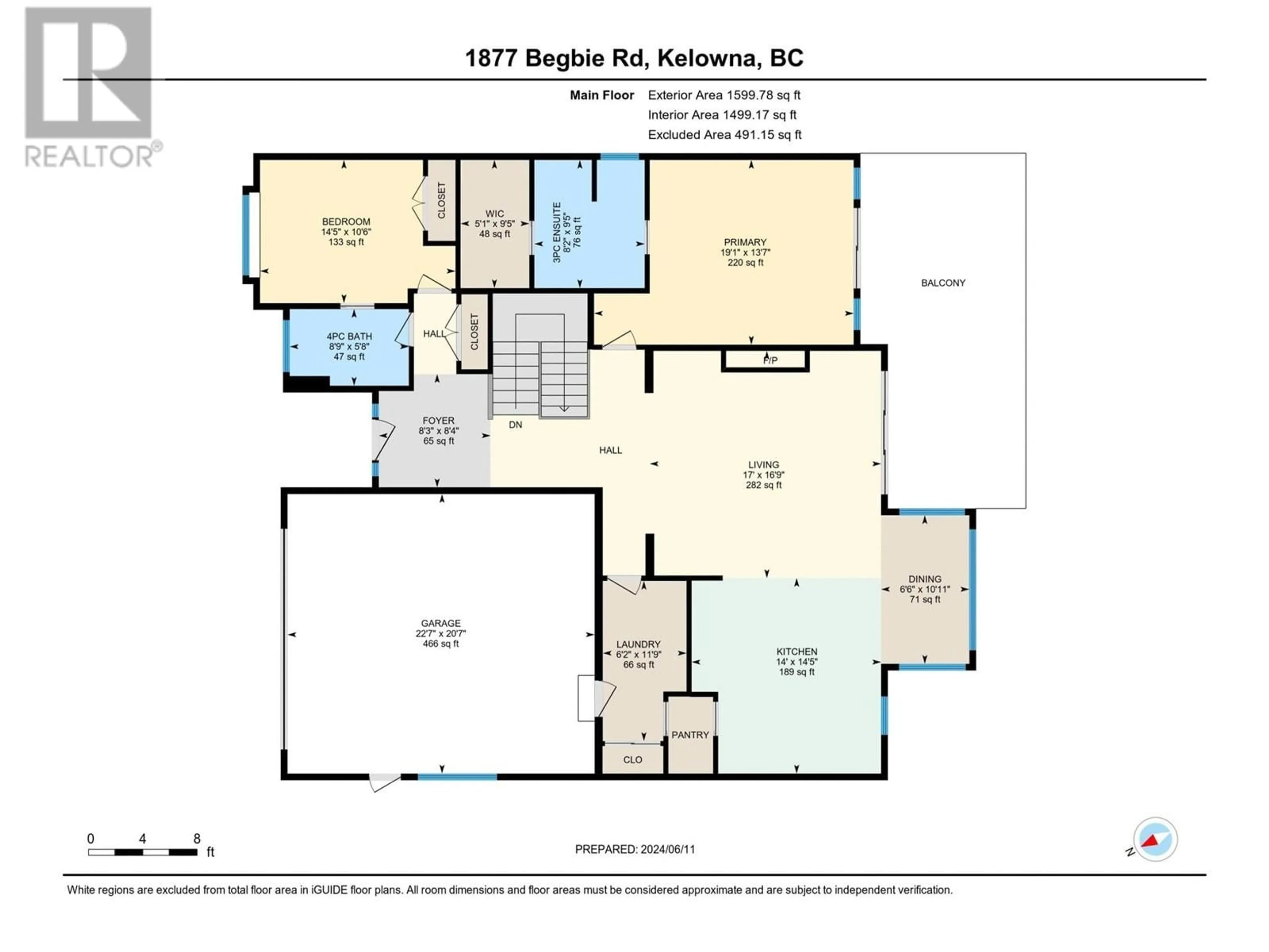 Floor plan for 1877 Begbie Road, Kelowna British Columbia V1V2X4