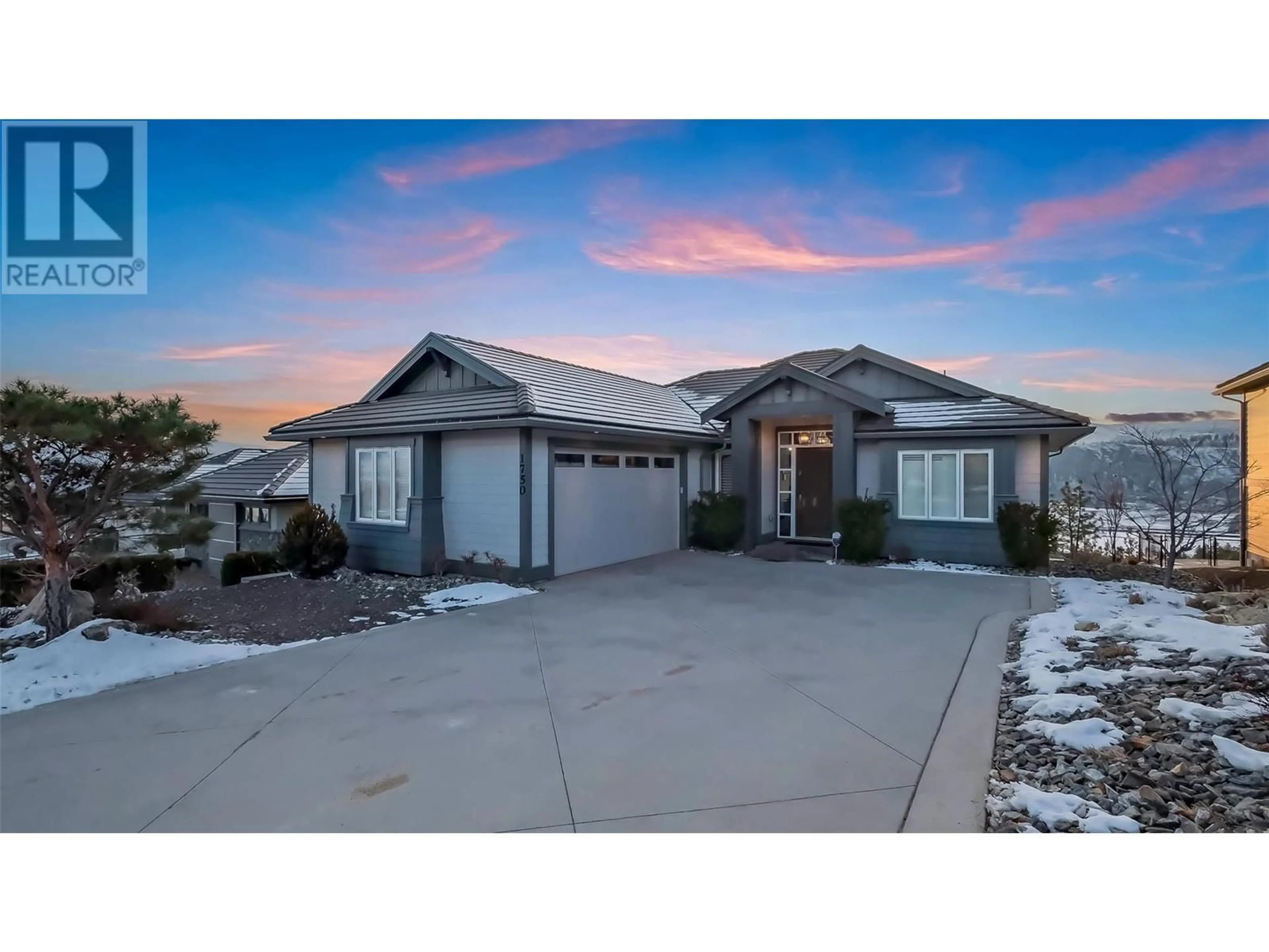 Home with brick exterior material, street for 1750 CAPISTRANO PEAKS CRESCENT, Kelowna British Columbia V1V2Z3