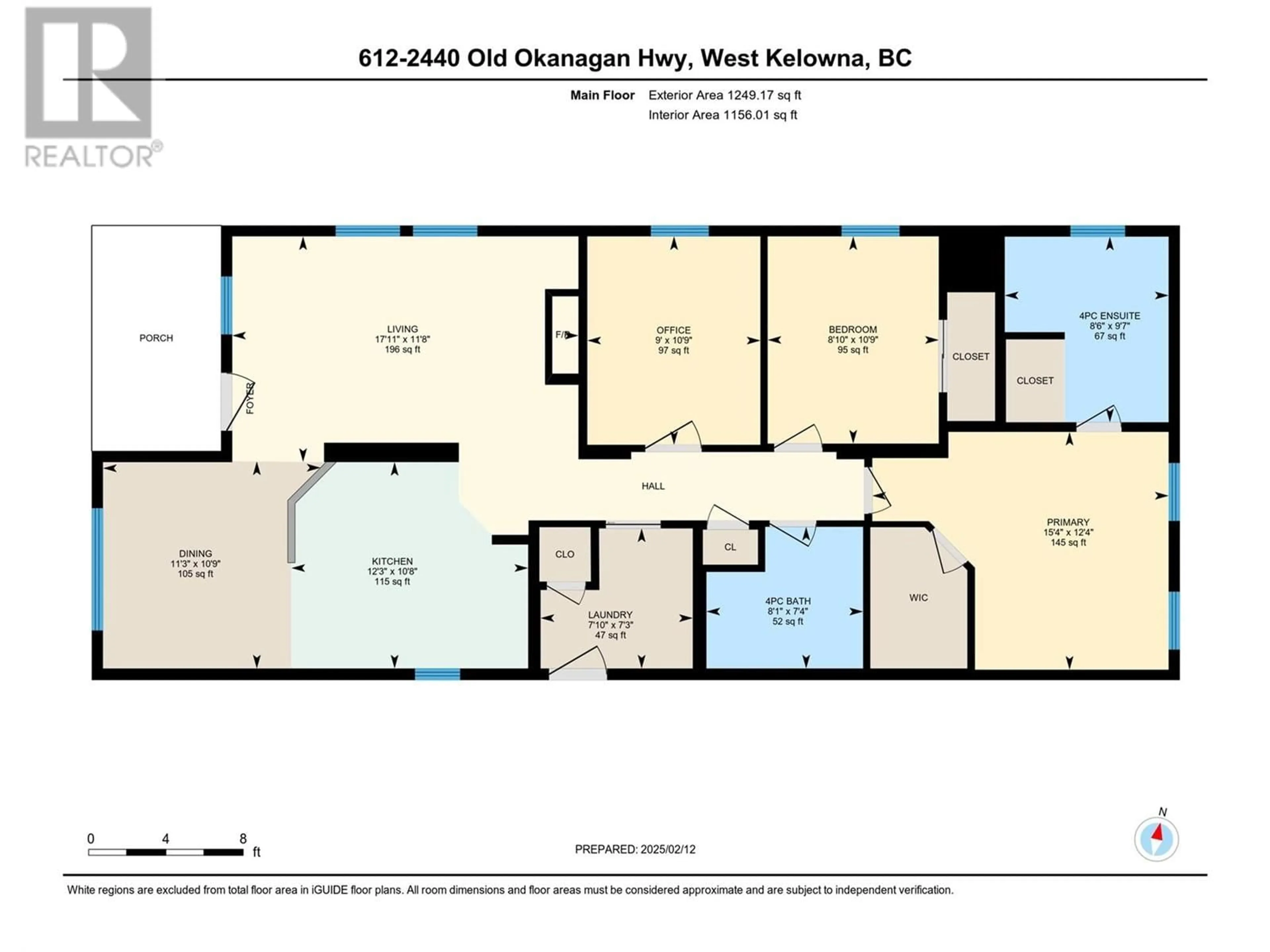 Floor plan for 2440 Old Okanagan Highway Unit# 612, Westbank British Columbia V4T3A3