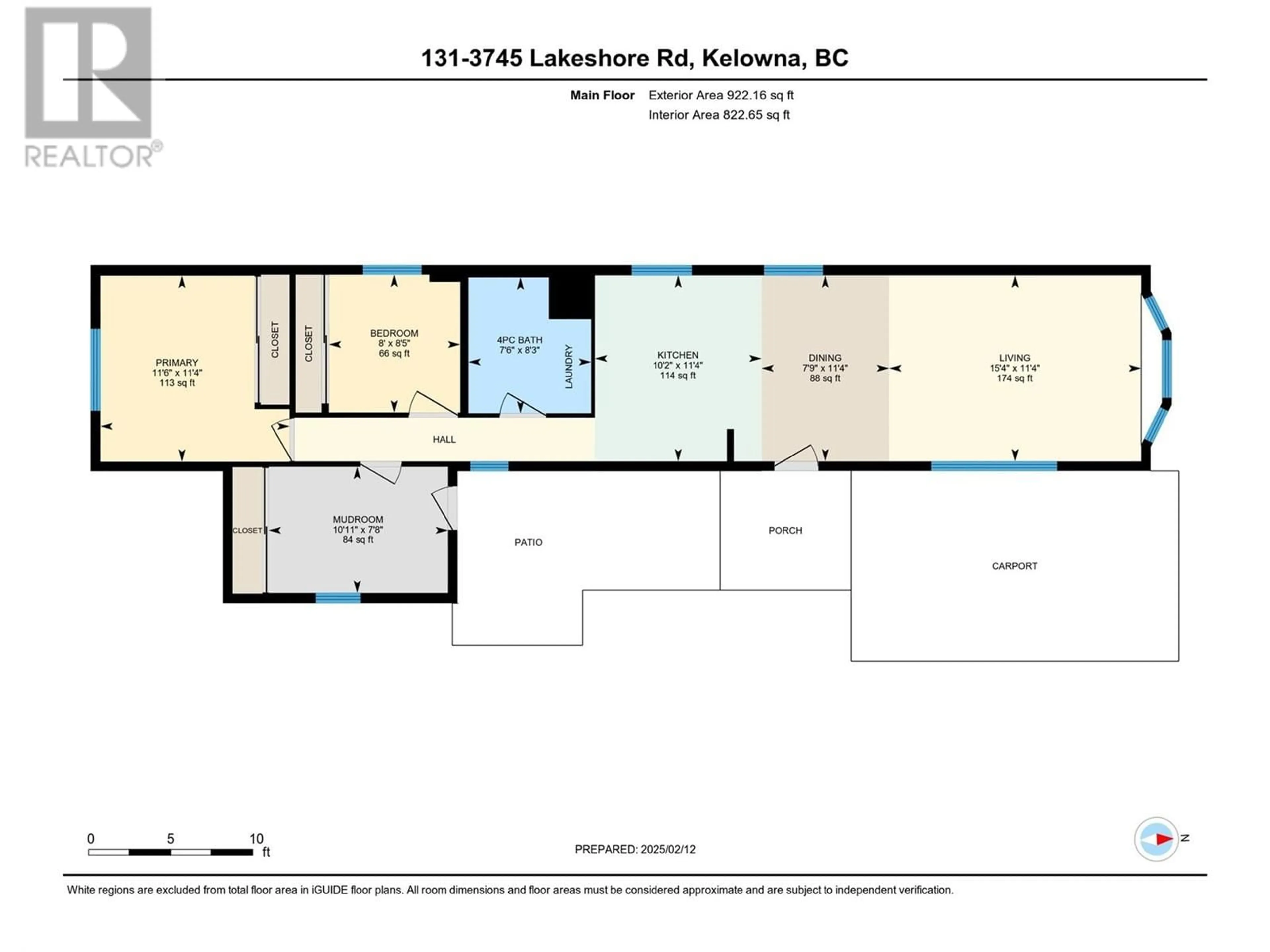Floor plan for 131 - 3745 LAKESHORE ROAD, Kelowna British Columbia V1W3K4