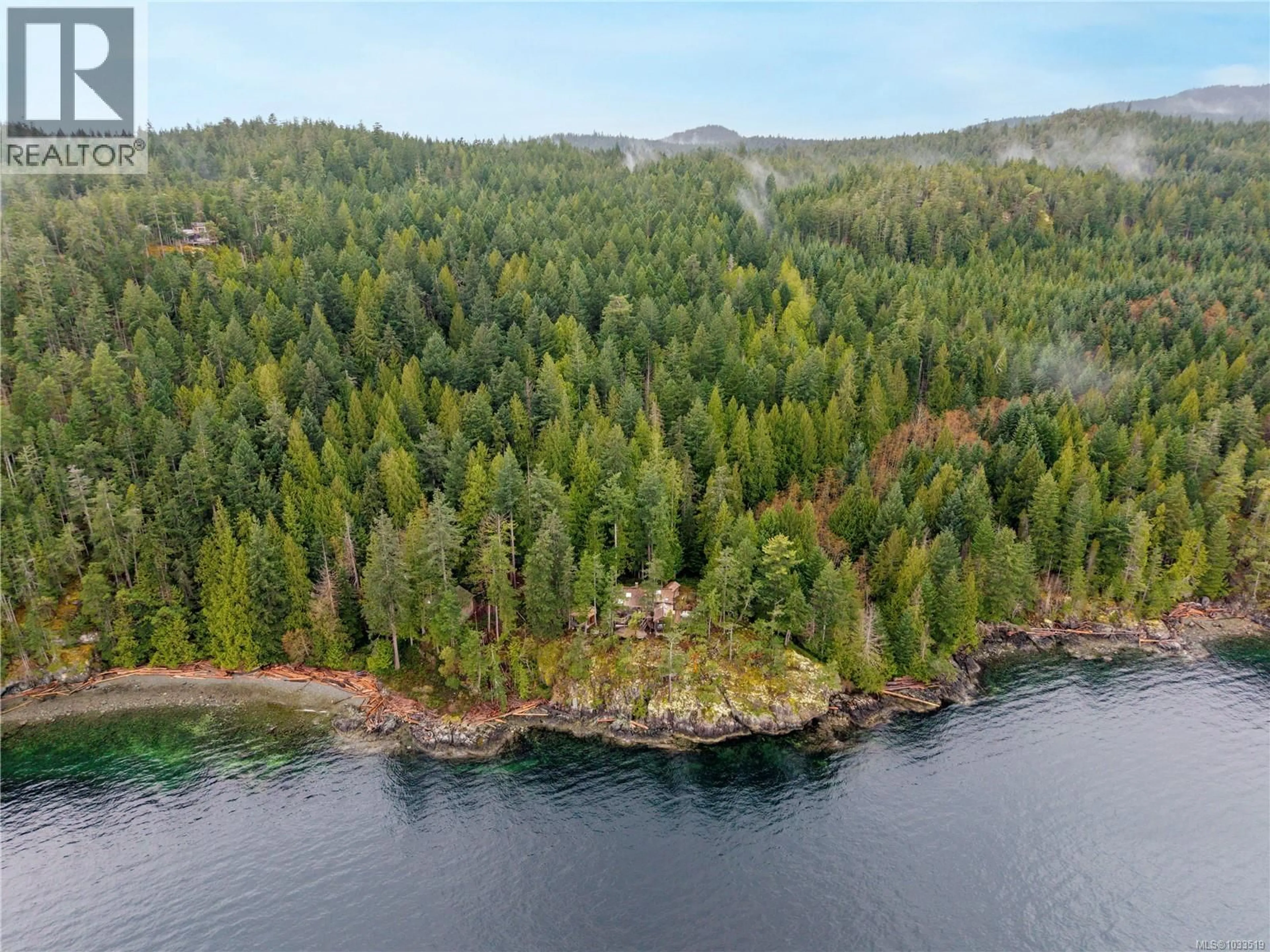 A pic from outside/outdoor area/front of a property/back of a property/a pic from drone, water/lake/river/ocean view for 1704 TIBER BAY ROAD, Cortes Island British Columbia V0P1K0