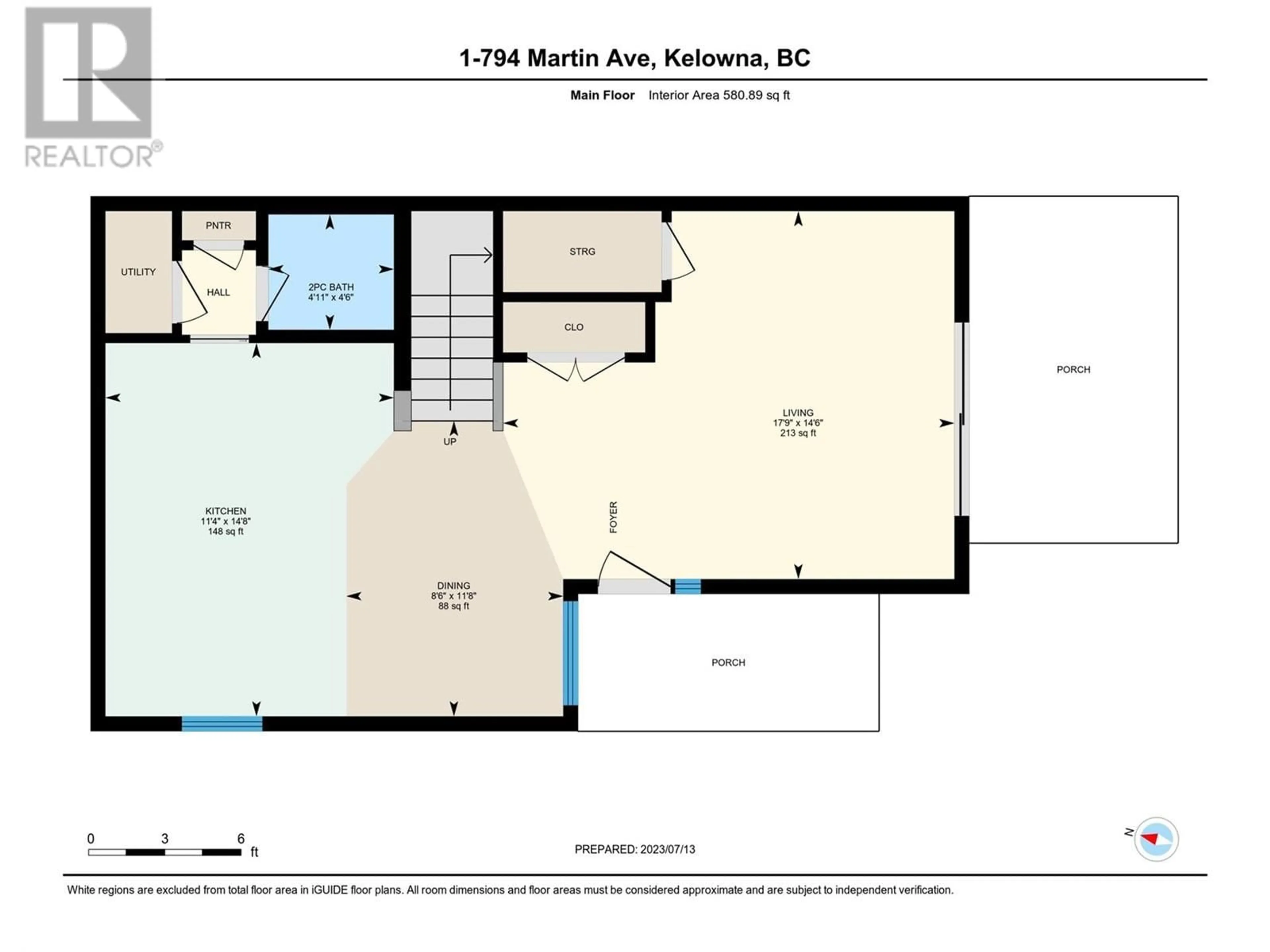 Floor plan for 794 Martin Avenue Unit# 1, Kelowna British Columbia V1Y6V3