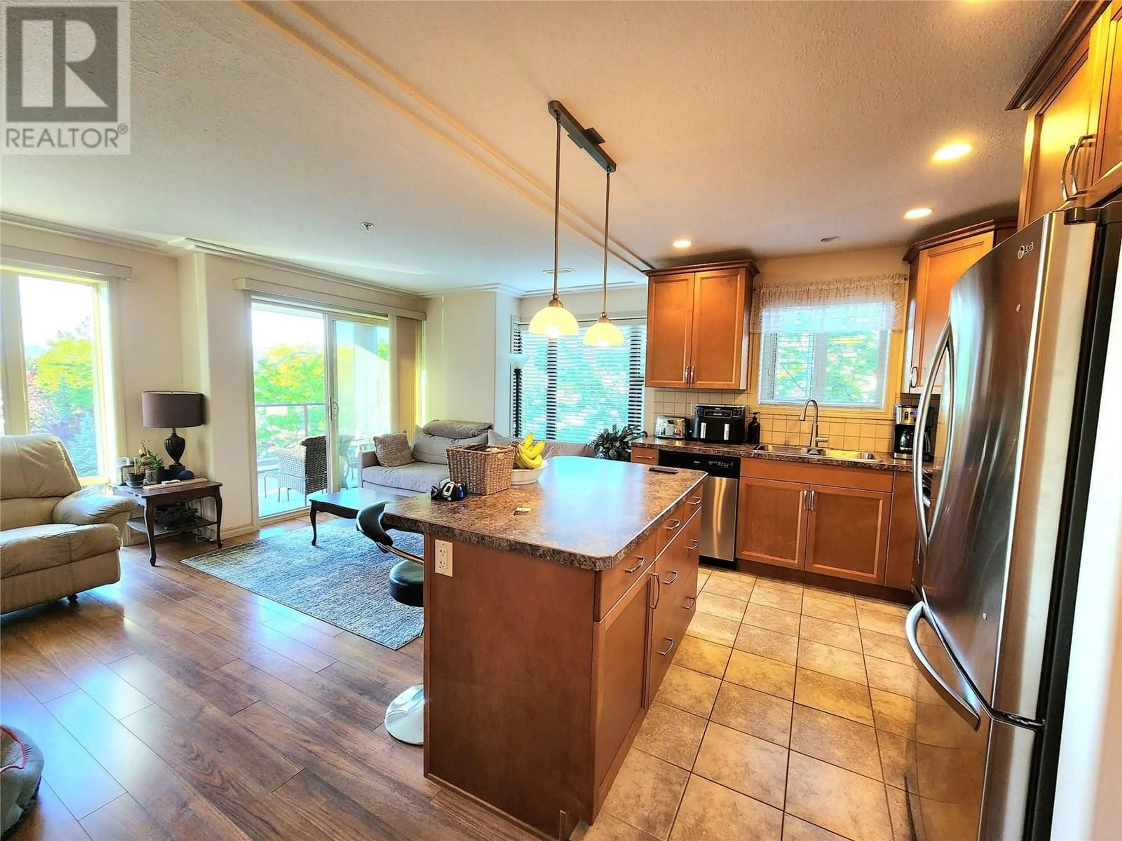 Open concept kitchen, ceramic/tile floor for 302 - 2125 ATKINSON STREET, Penticton British Columbia V2A9E6