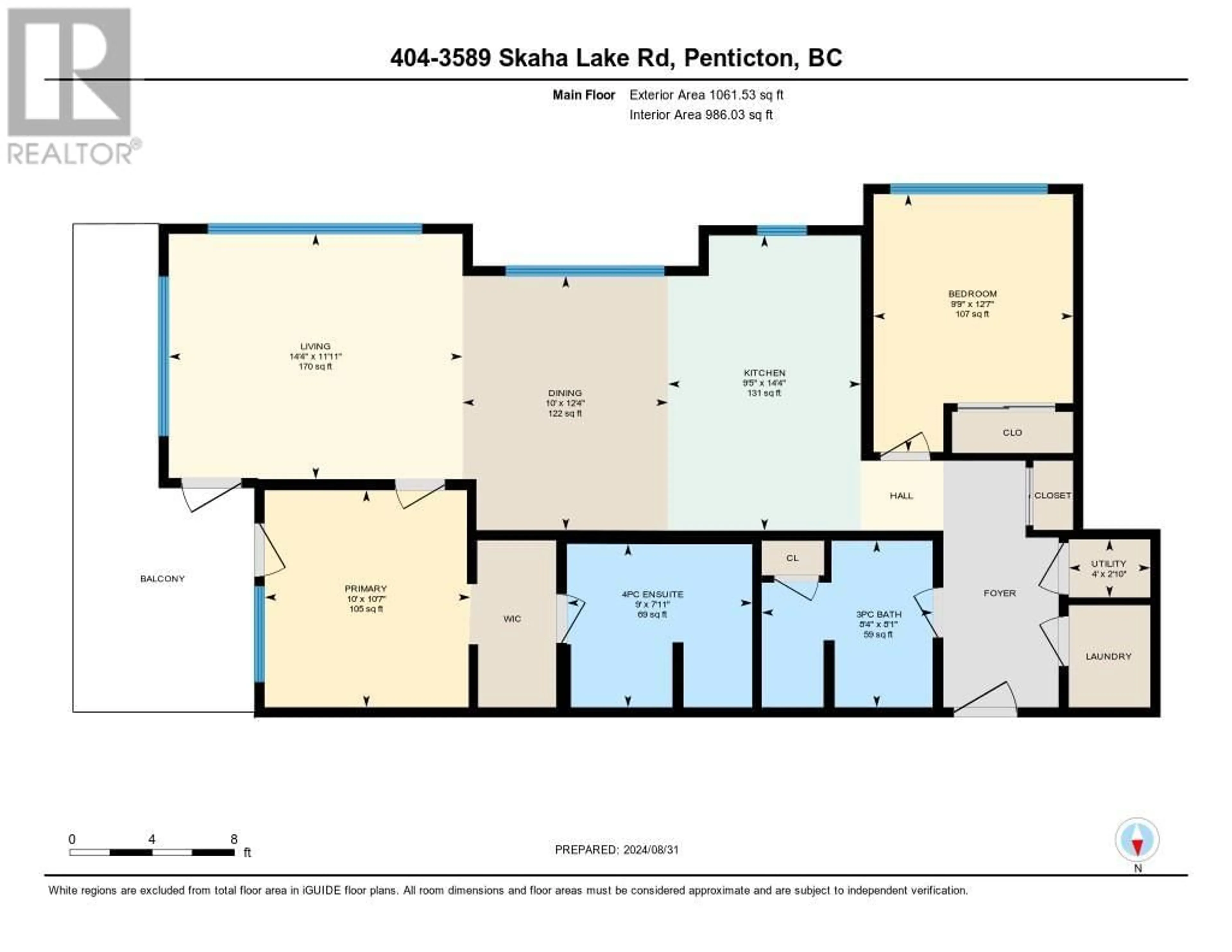 Floor plan for 3589 Skaha Lake Road Unit# 404, Penticton British Columbia V2A7K2