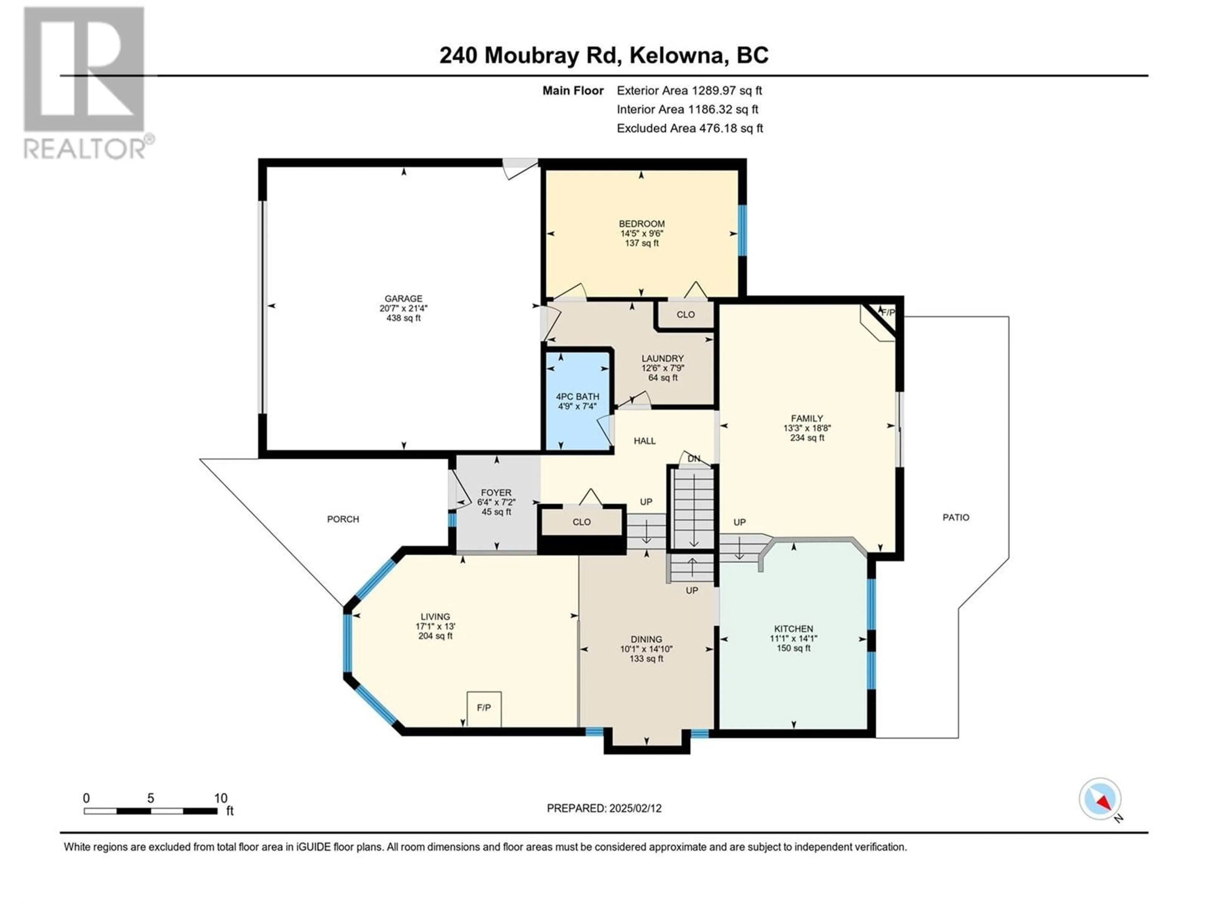 Floor plan for 240 Moubray Road, Kelowna British Columbia V1V1S4