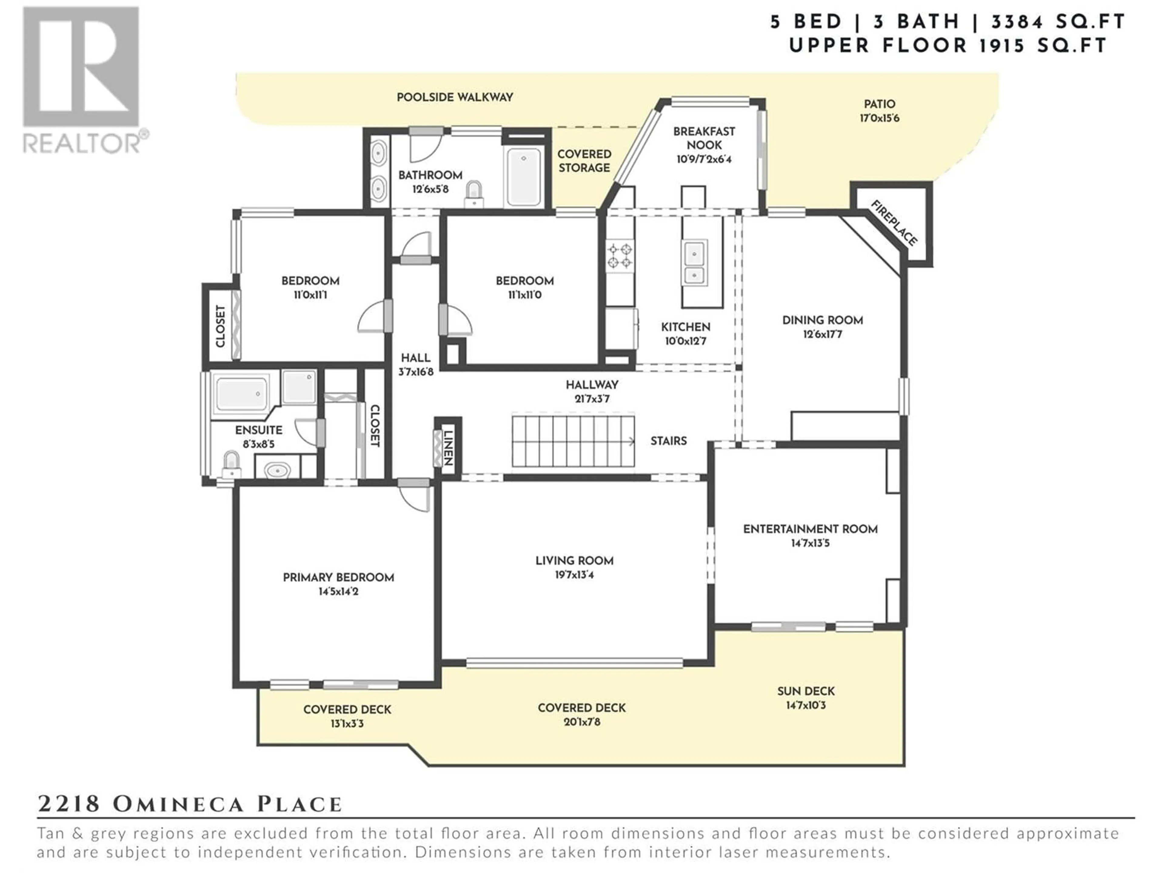 Floor plan for 2218 Omineca Place, Kelowna British Columbia V1V1H7