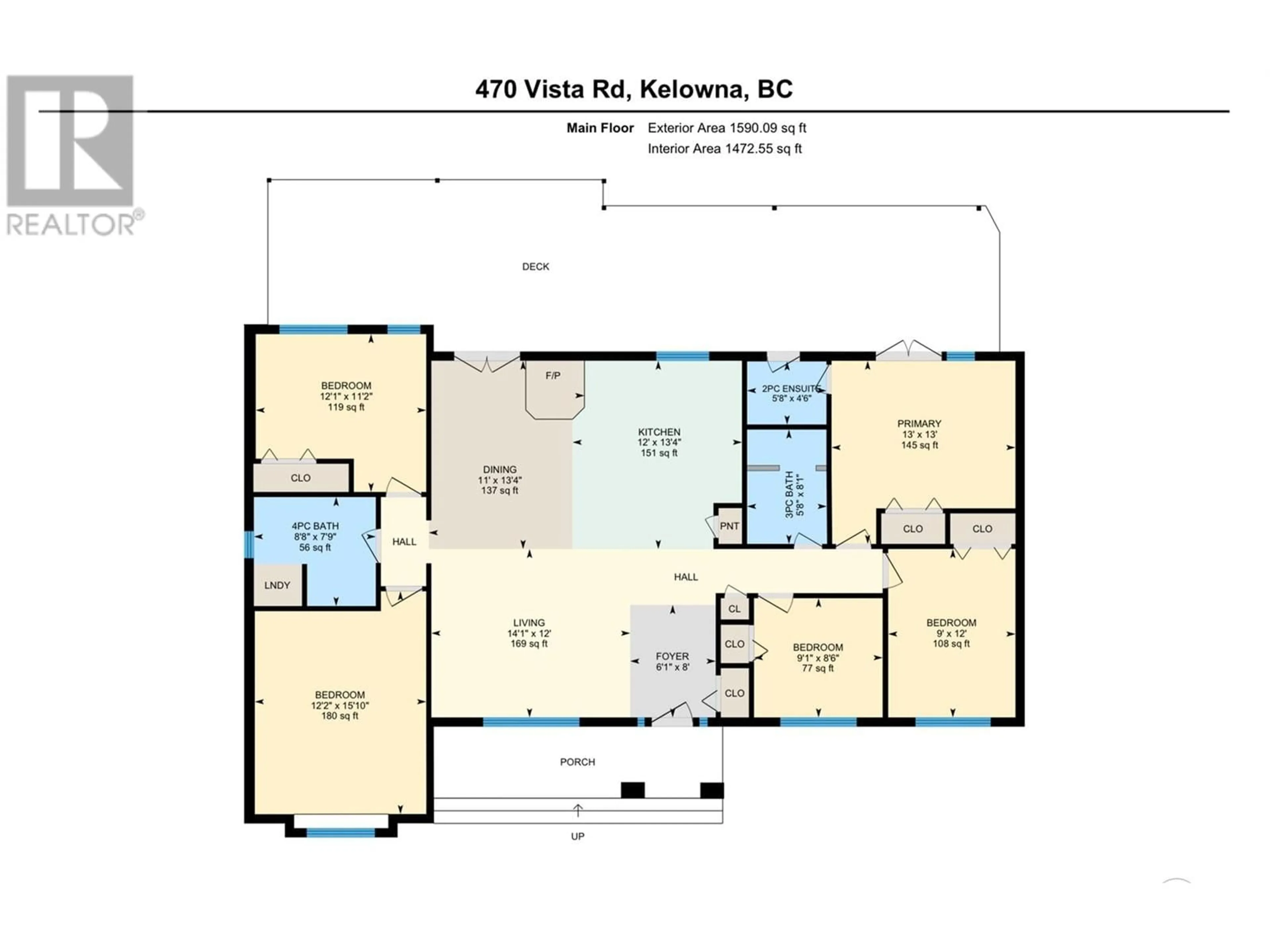 Floor plan for 470 Vista Road, Kelowna British Columbia V1X3S7