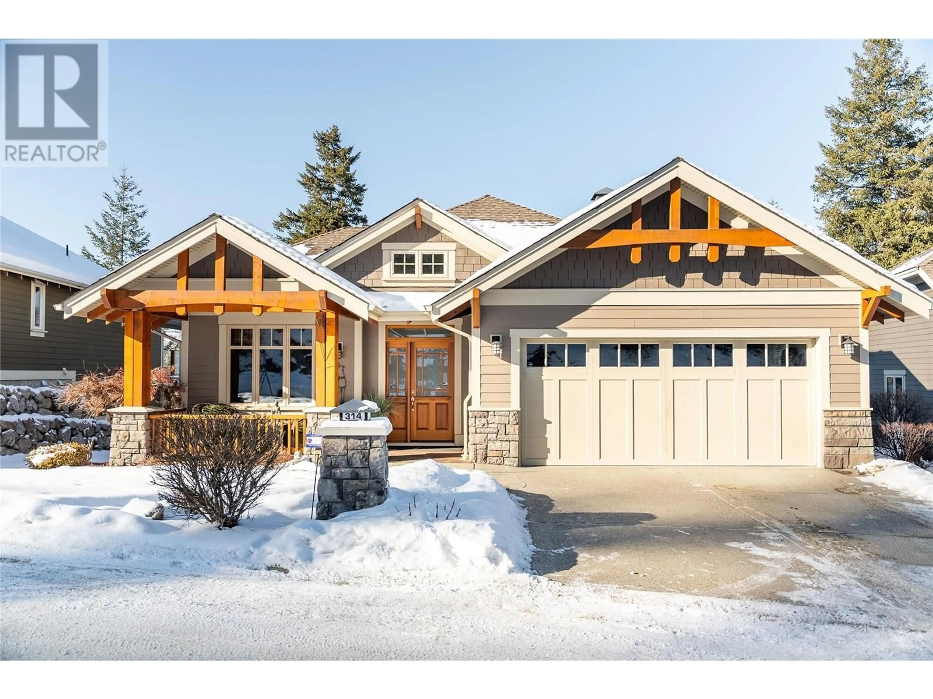 Home with brick exterior material, street for 314 DORMIE POINT, Vernon British Columbia V1H1Y6