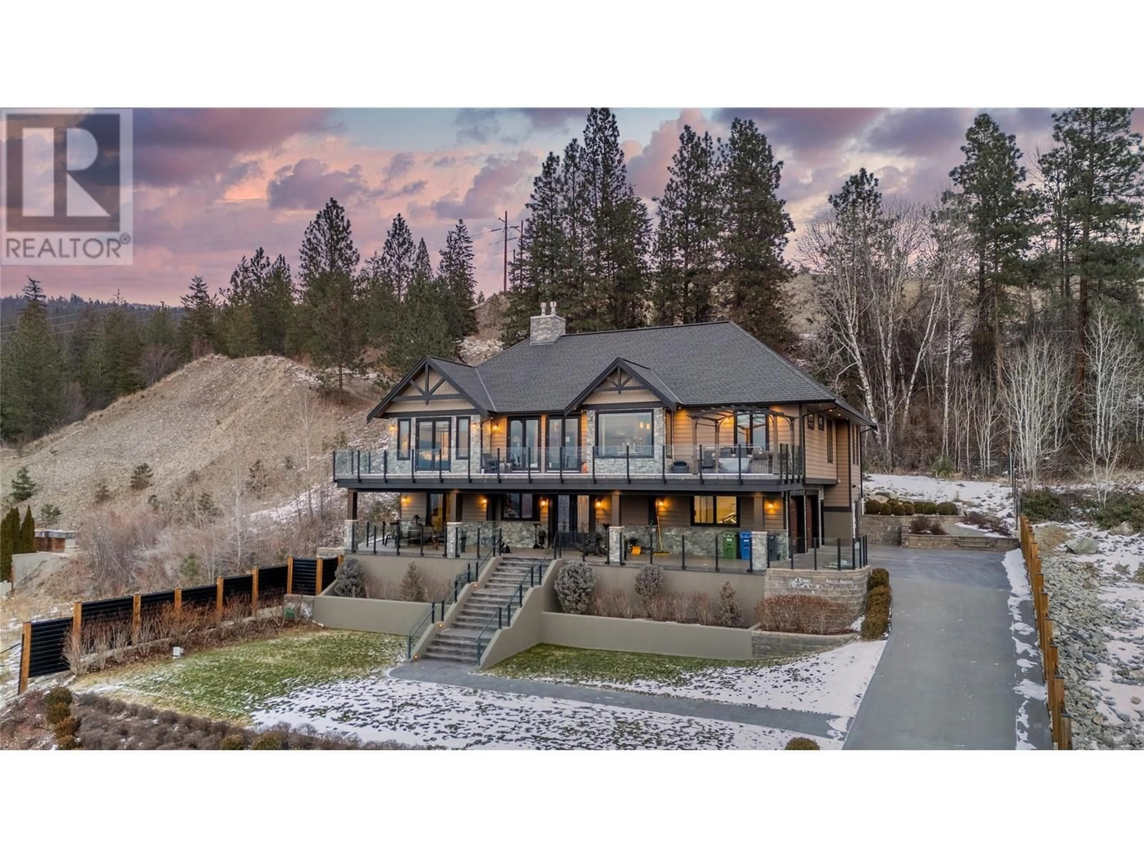 A pic from outside/outdoor area/front of a property/back of a property/a pic from drone, water/lake/river/ocean view for 136 Flagstone Rise, Naramata British Columbia V0H1N1