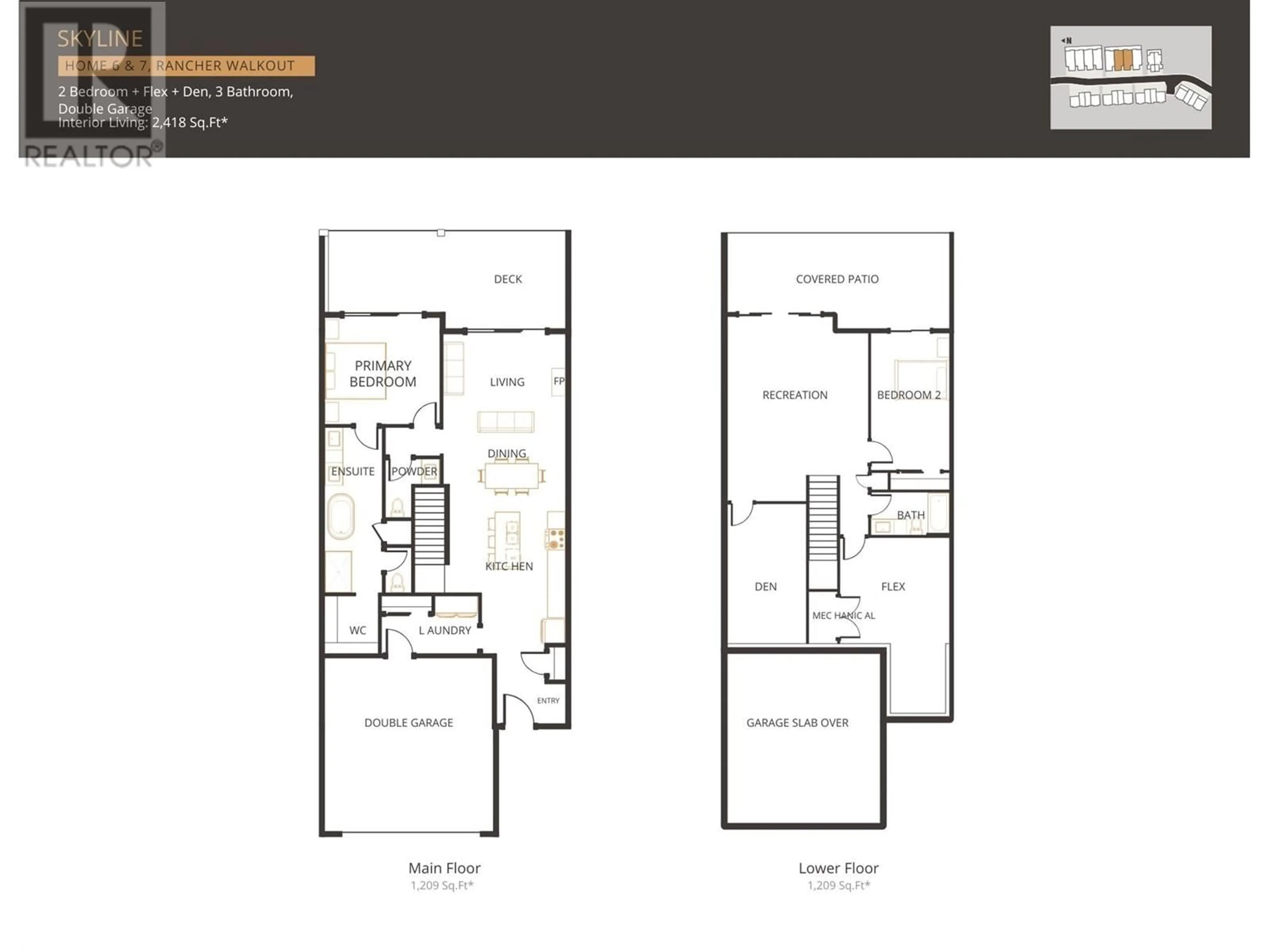 Floor plan for 2835 Canyon Crest Drive Unit# 6, West Kelowna British Columbia V4T0E3