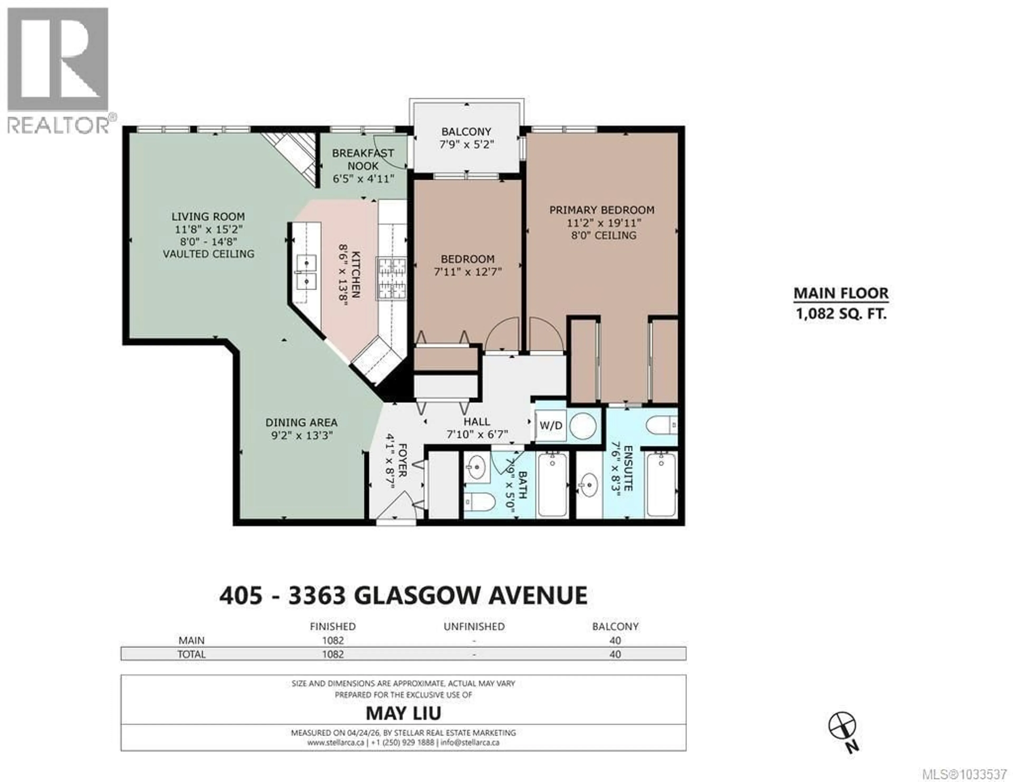Floor plan for 405 - 3363 GLASGOW AVENUE, Saanich British Columbia V8X1M5