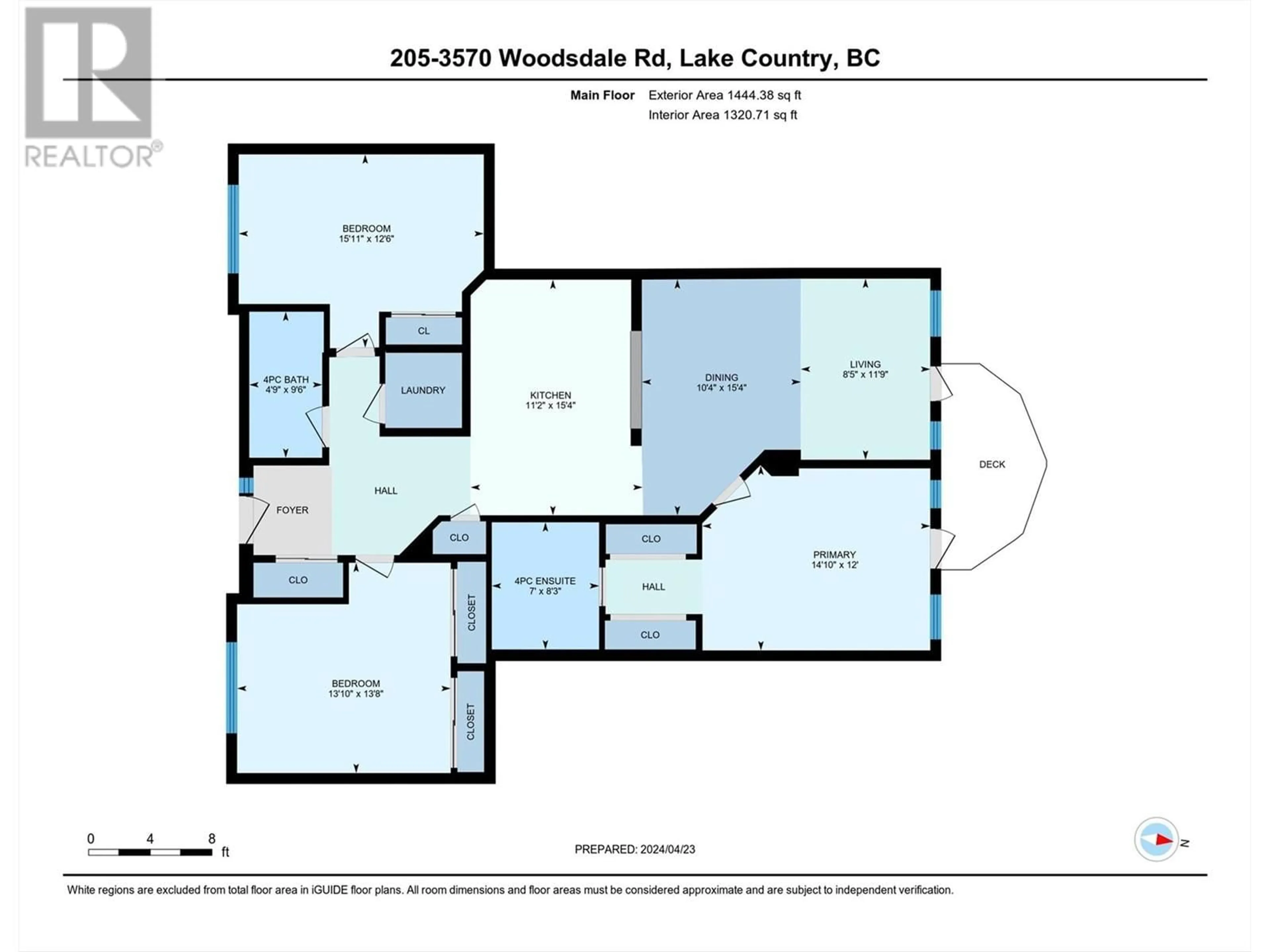 Floor plan for 205 - 3570 WOODSDALE ROAD, Lake Country British Columbia V4V1Y9