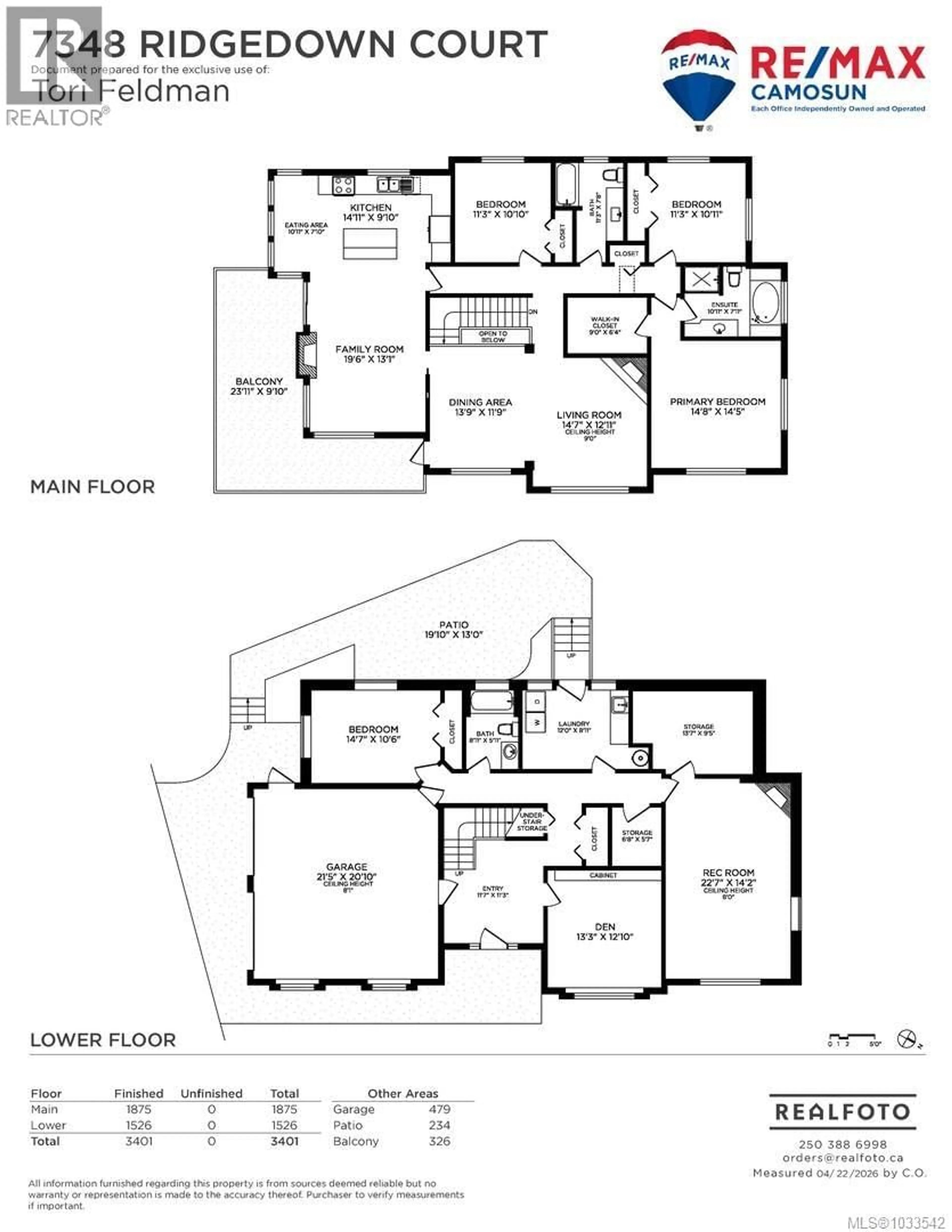 Floor plan for 7348 RIDGEDOWN COURT, Central Saanich British Columbia V8M2H7