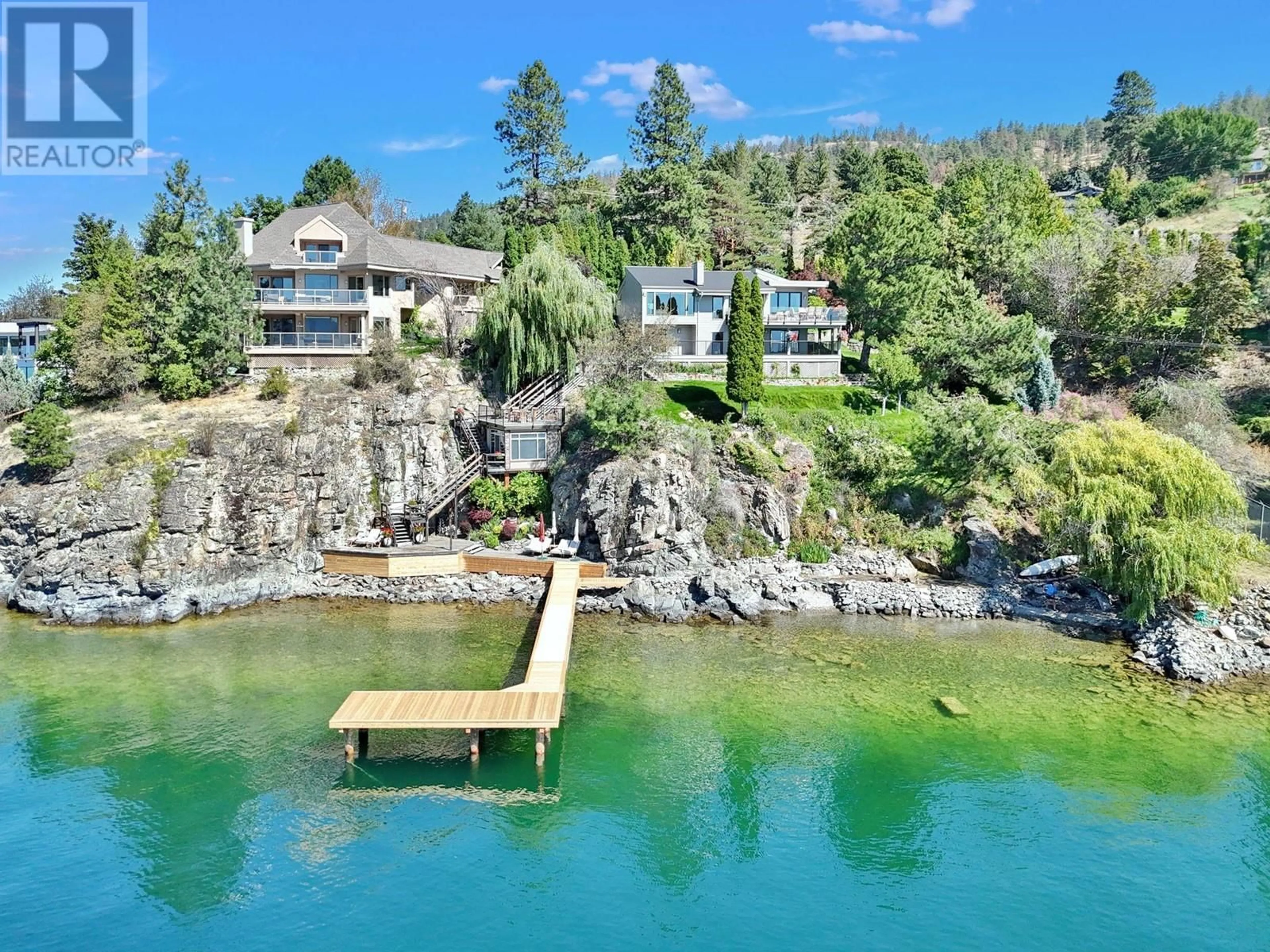 A pic from outside/outdoor area/front of a property/back of a property/a pic from drone, water/lake/river/ocean view for 2052 Dewdney Road, Kelowna British Columbia V1V2C3