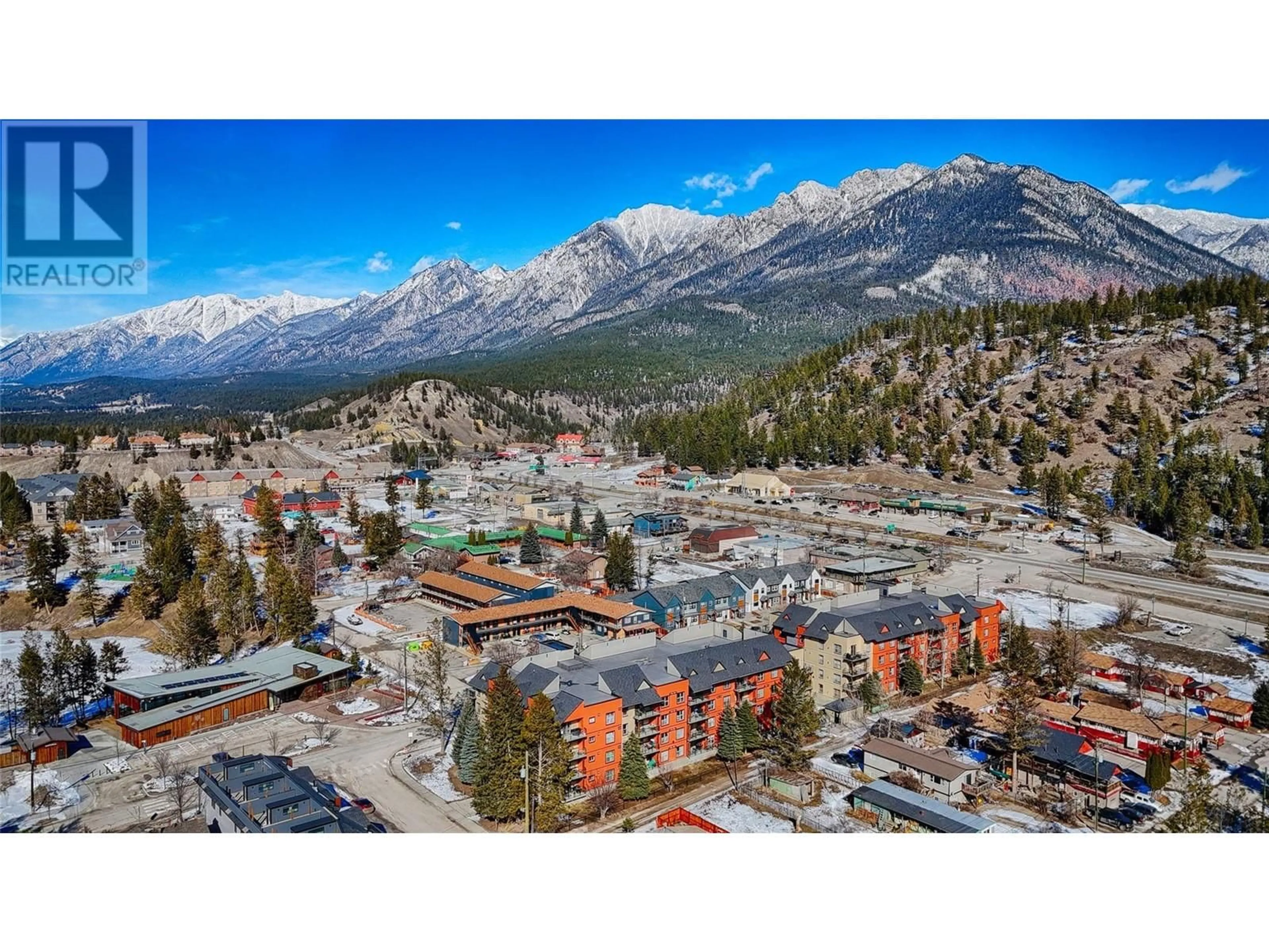 A pic from outside/outdoor area/front of a property/back of a property/a pic from drone, mountain view for 4874 STANLEY Street Unit# 106, Radium Hot Springs British Columbia V0A1M0