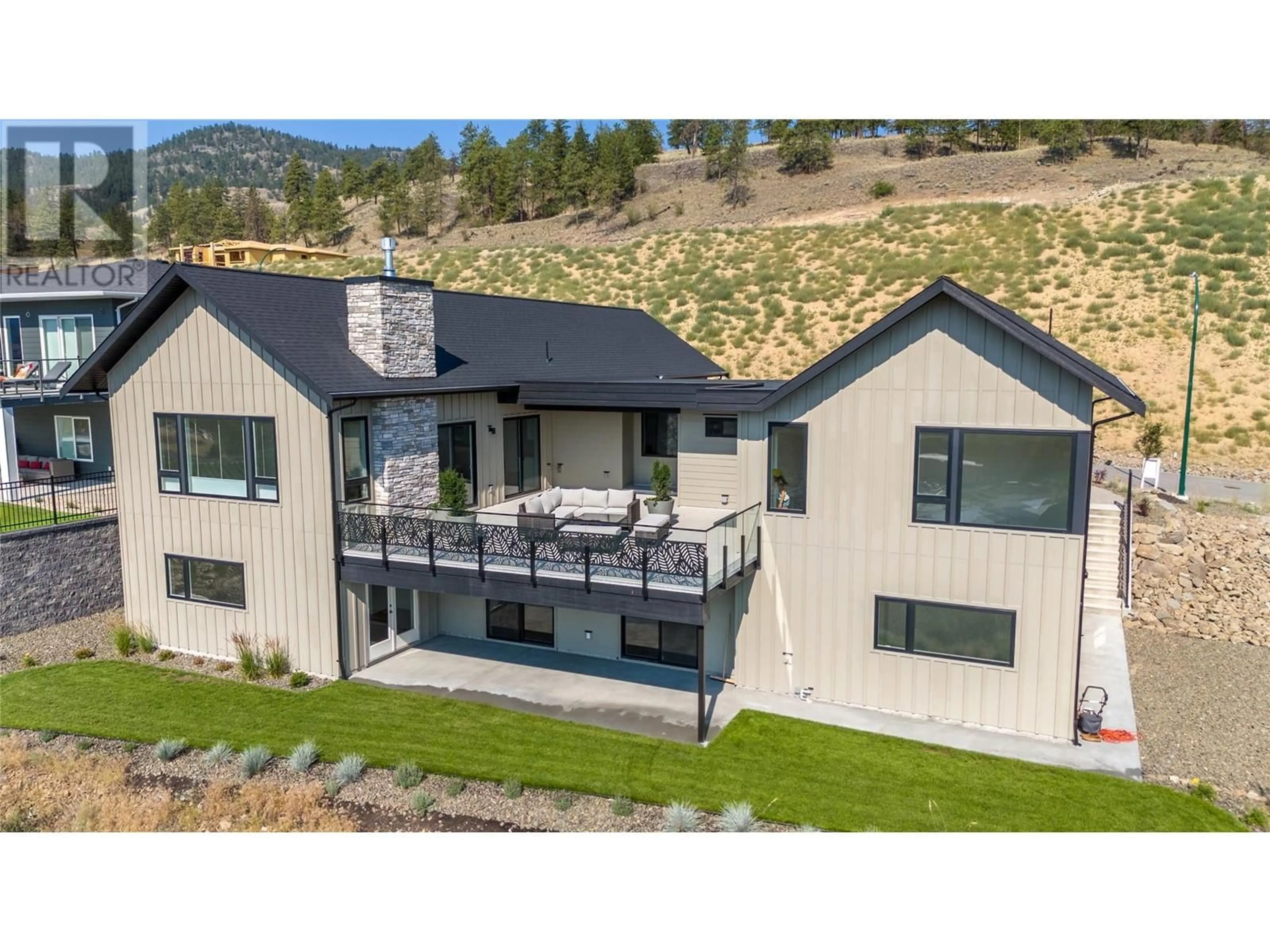 A pic from outside/outdoor area/front of a property/back of a property/a pic from drone, mountain view for 17579 SANBORN Street, Summerland British Columbia V0H1Z3