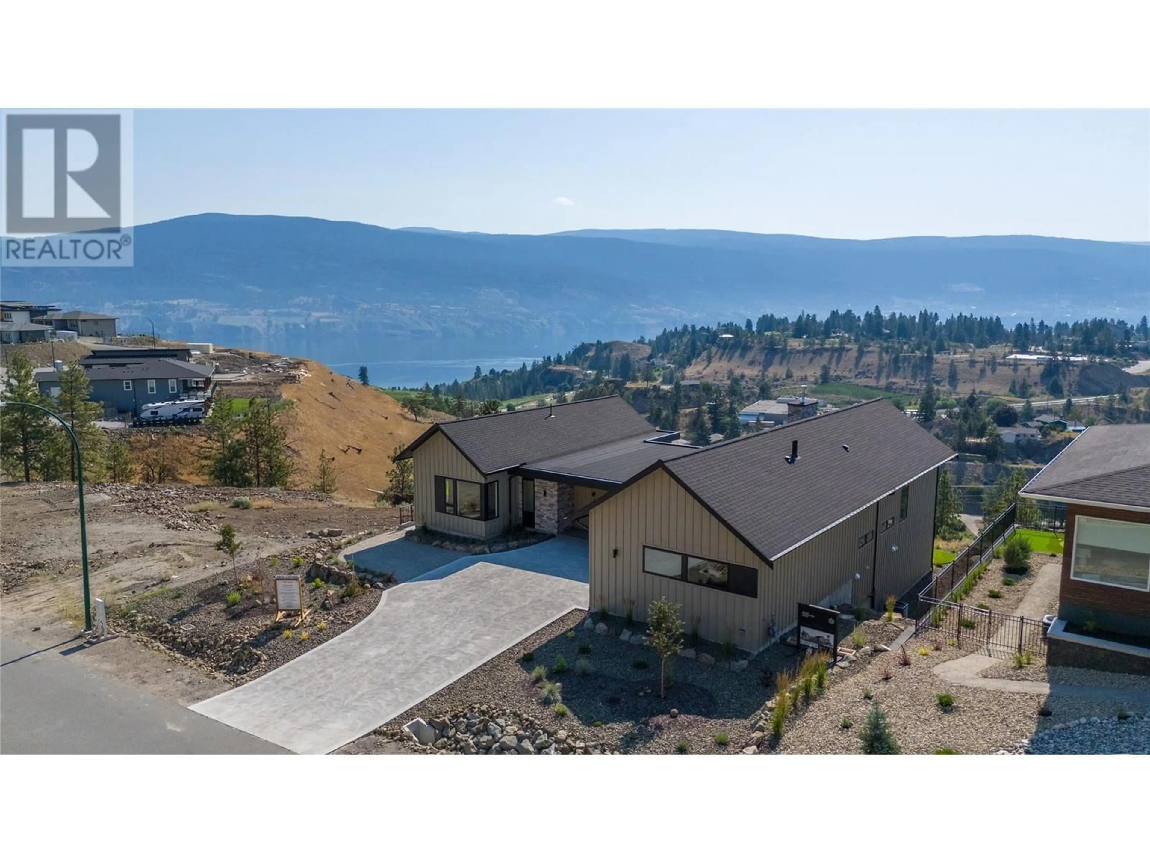 A pic from outside/outdoor area/front of a property/back of a property/a pic from drone, water/lake/river/ocean view for 17579 SANBORN Street, Summerland British Columbia V0H1Z3