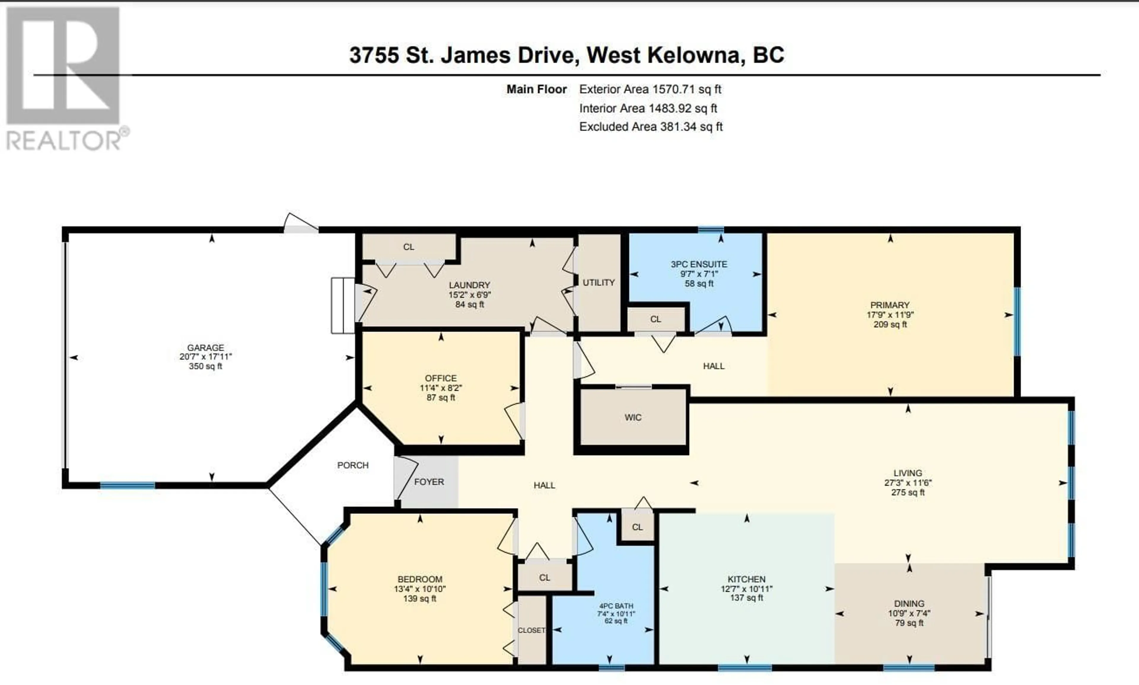 Floor plan for 3755 St. James Drive, West Kelowna British Columbia V4T3A5