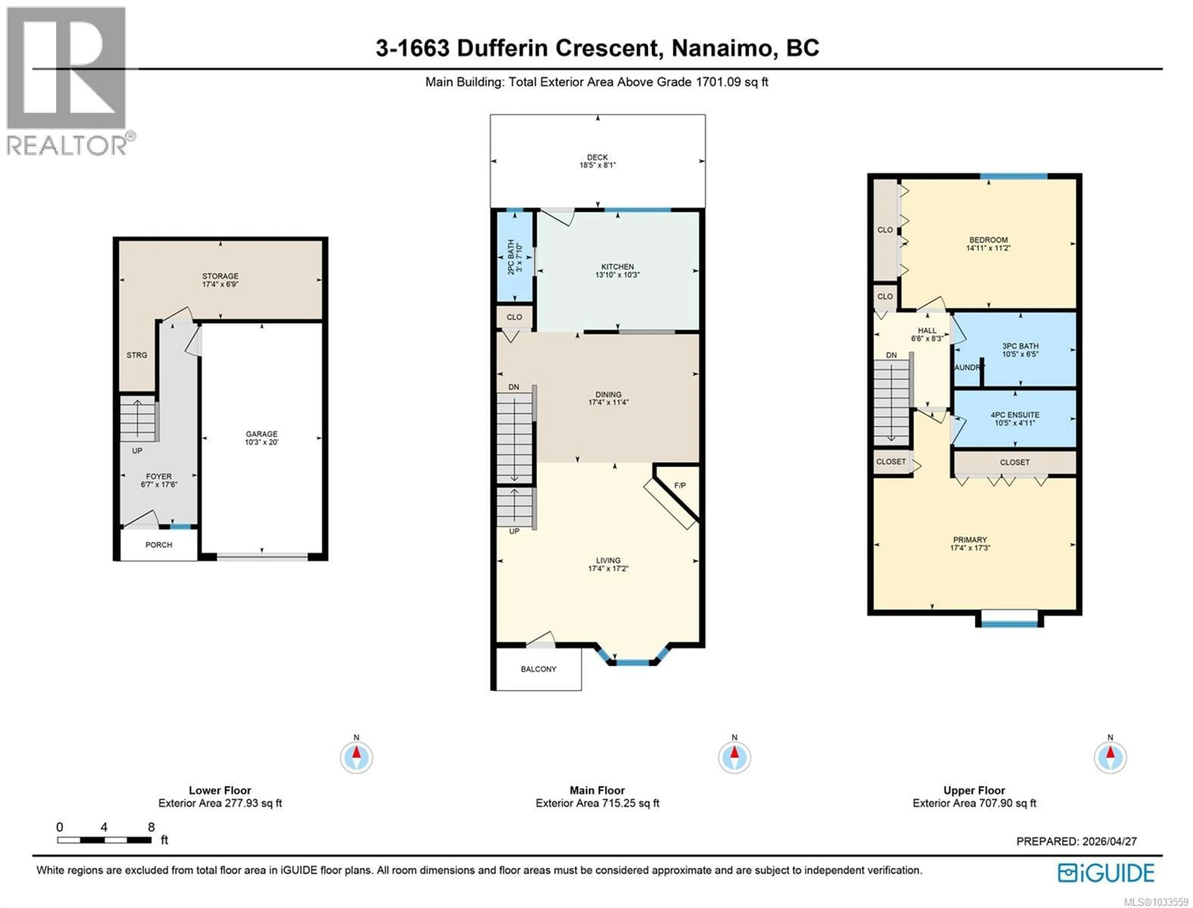 Floor plan for 3 - 1663 DUFFERIN CRESCENT, Nanaimo British Columbia V9S5T4