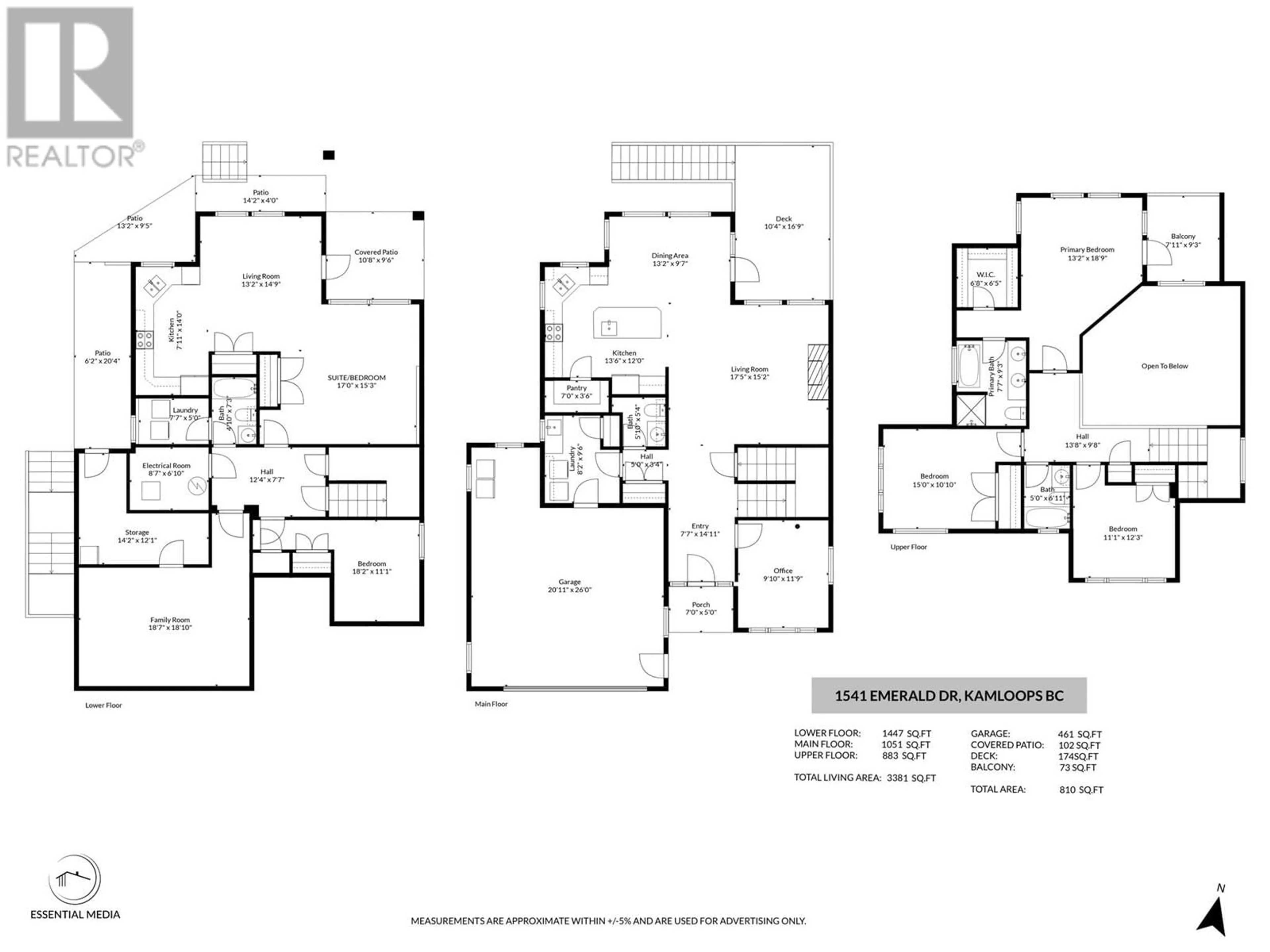 Floor plan for 1541 EMERALD Drive, Kamloops British Columbia V2E0C4