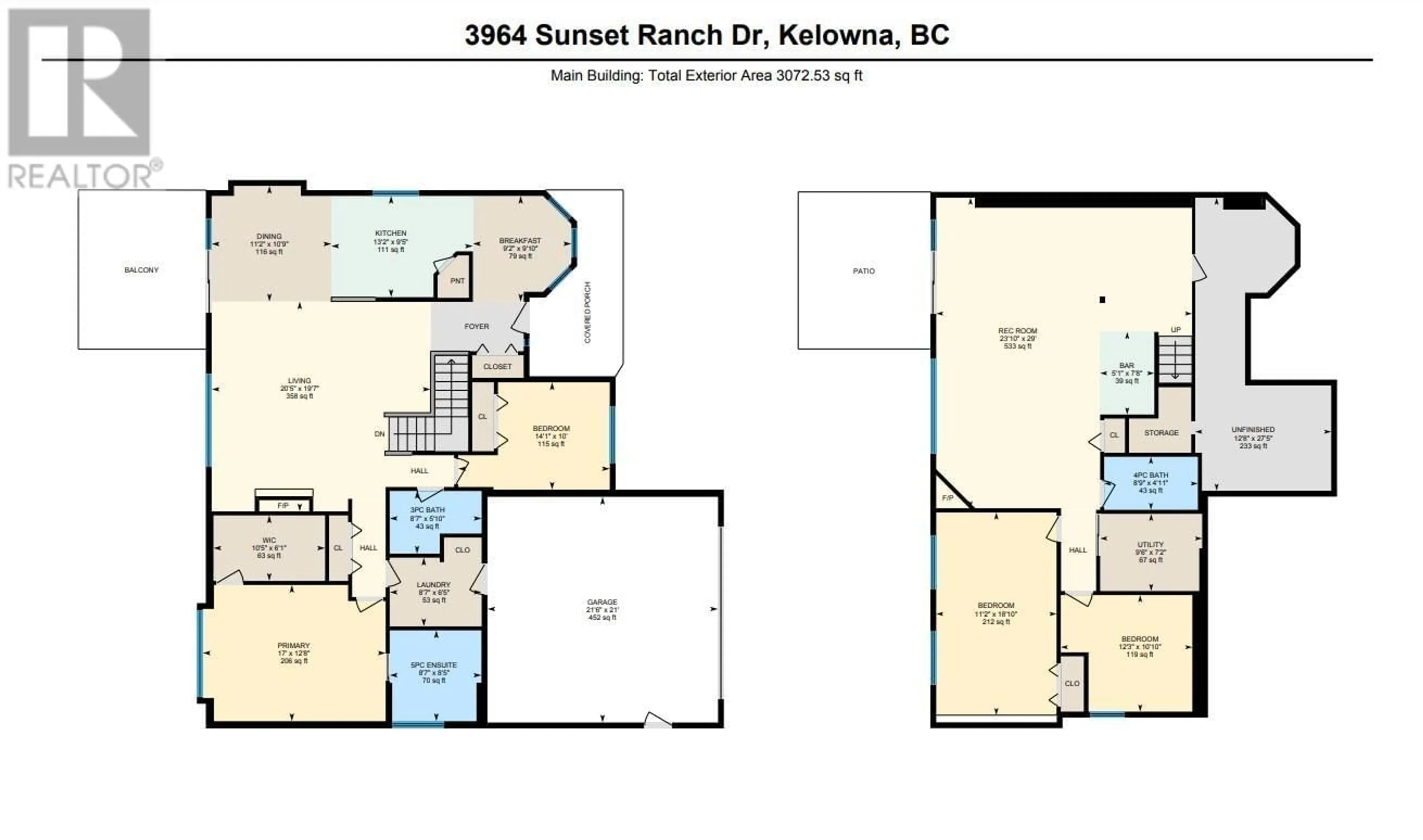 Floor plan for 3964 SUNSET RANCH Drive, Kelowna British Columbia V1X7X8