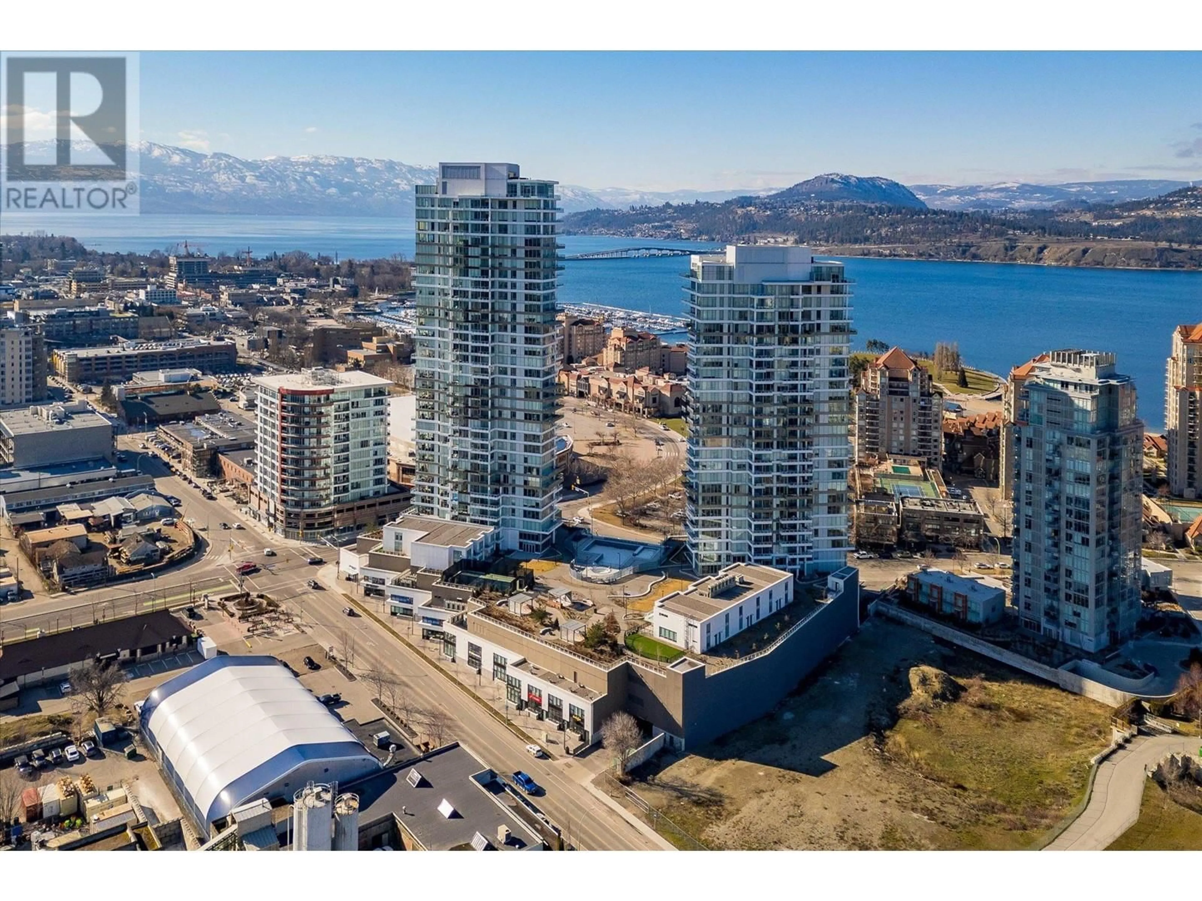 A pic from outside/outdoor area/front of a property/back of a property/a pic from drone, unknown for 2307 - 1181 SUNSET DRIVE, Kelowna British Columbia V1Y0L4