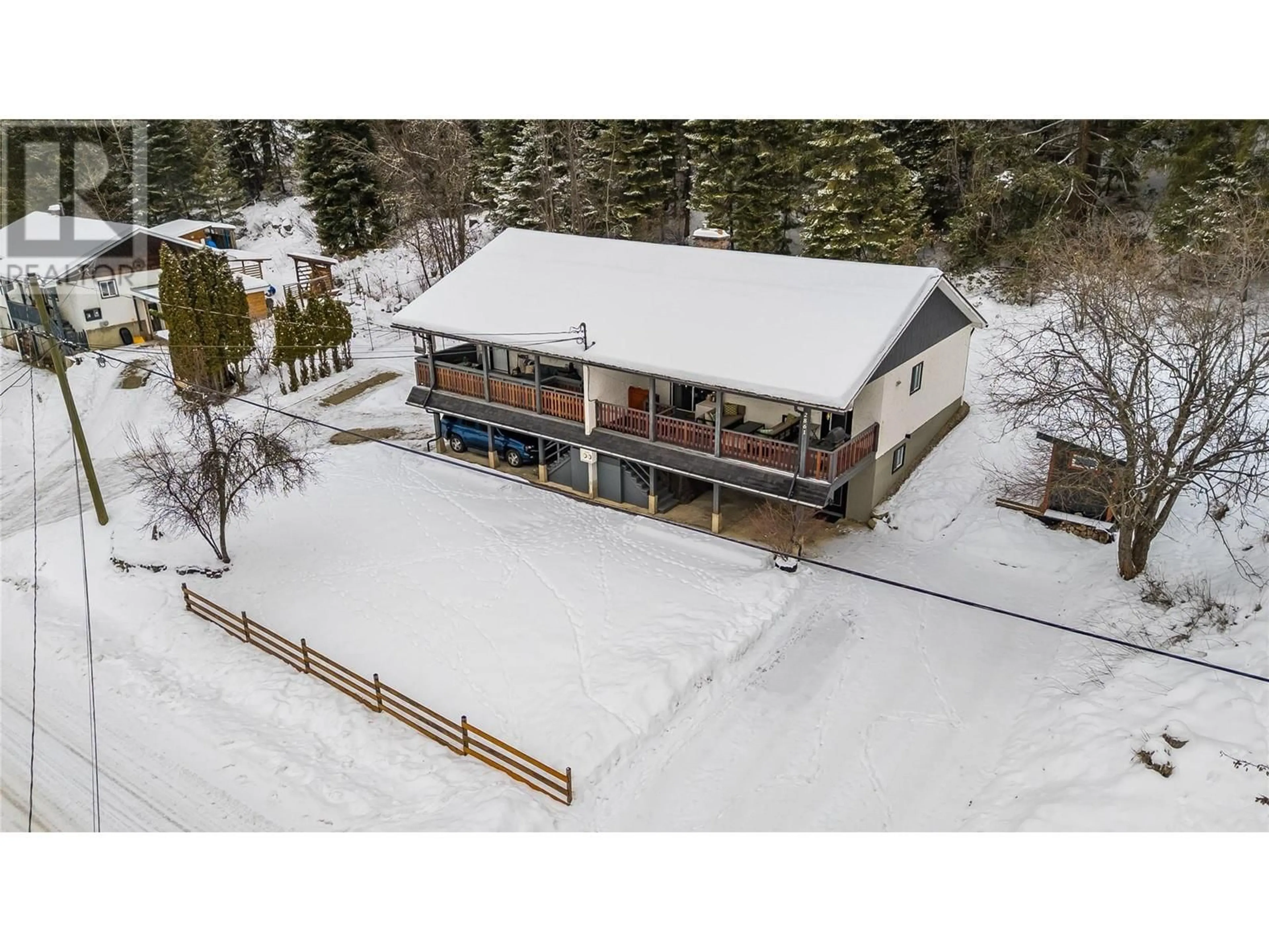 A pic from outside/outdoor area/front of a property/back of a property/a pic from drone, building for 2861-2863 Georama Road, Nelson British Columbia V1L6Y7