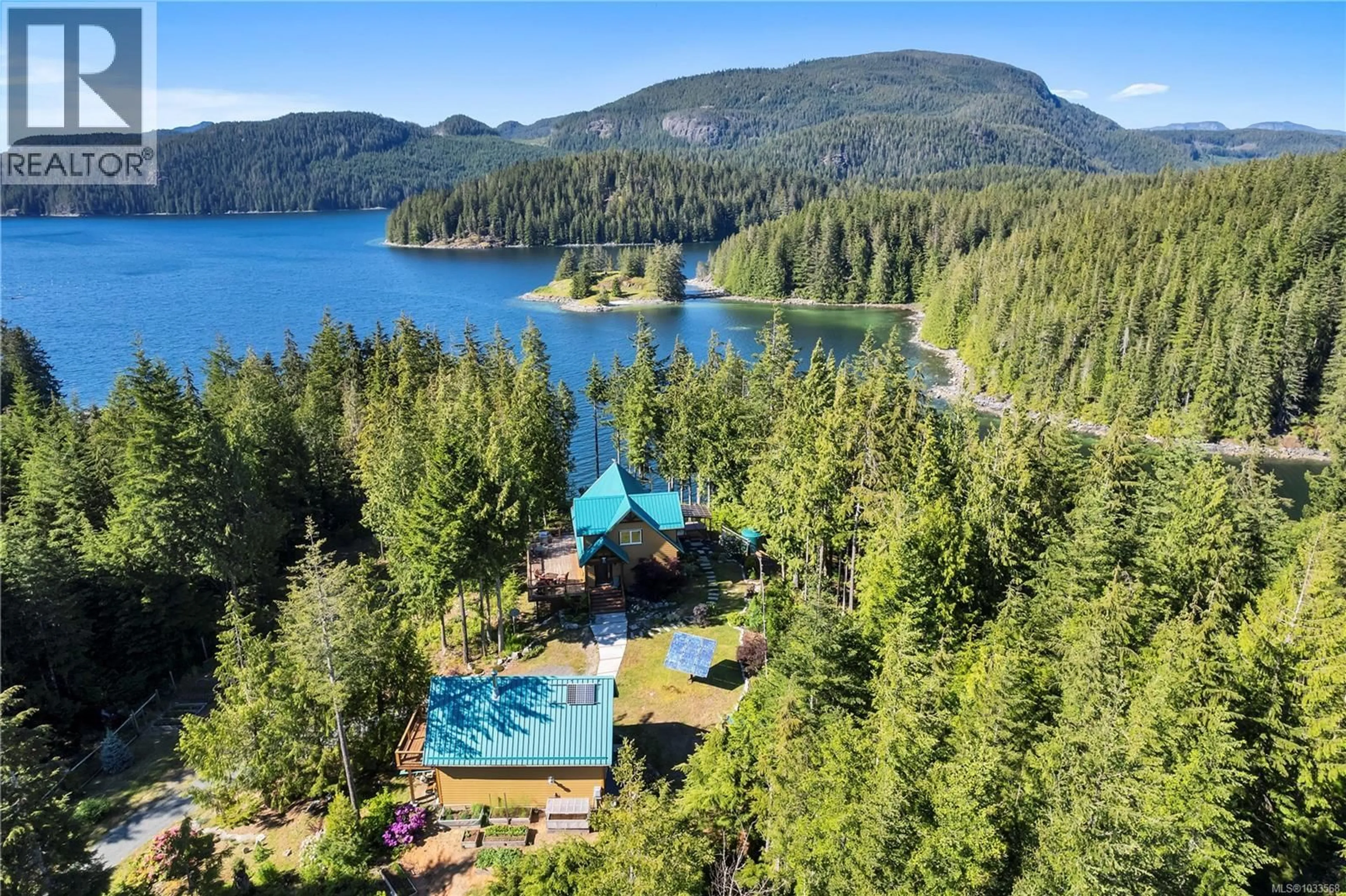 A pic from outside/outdoor area/front of a property/back of a property/a pic from drone, water/lake/river/ocean view for 1676 KANISH VIEW DRIVE, Quadra Island British Columbia V0P1H0