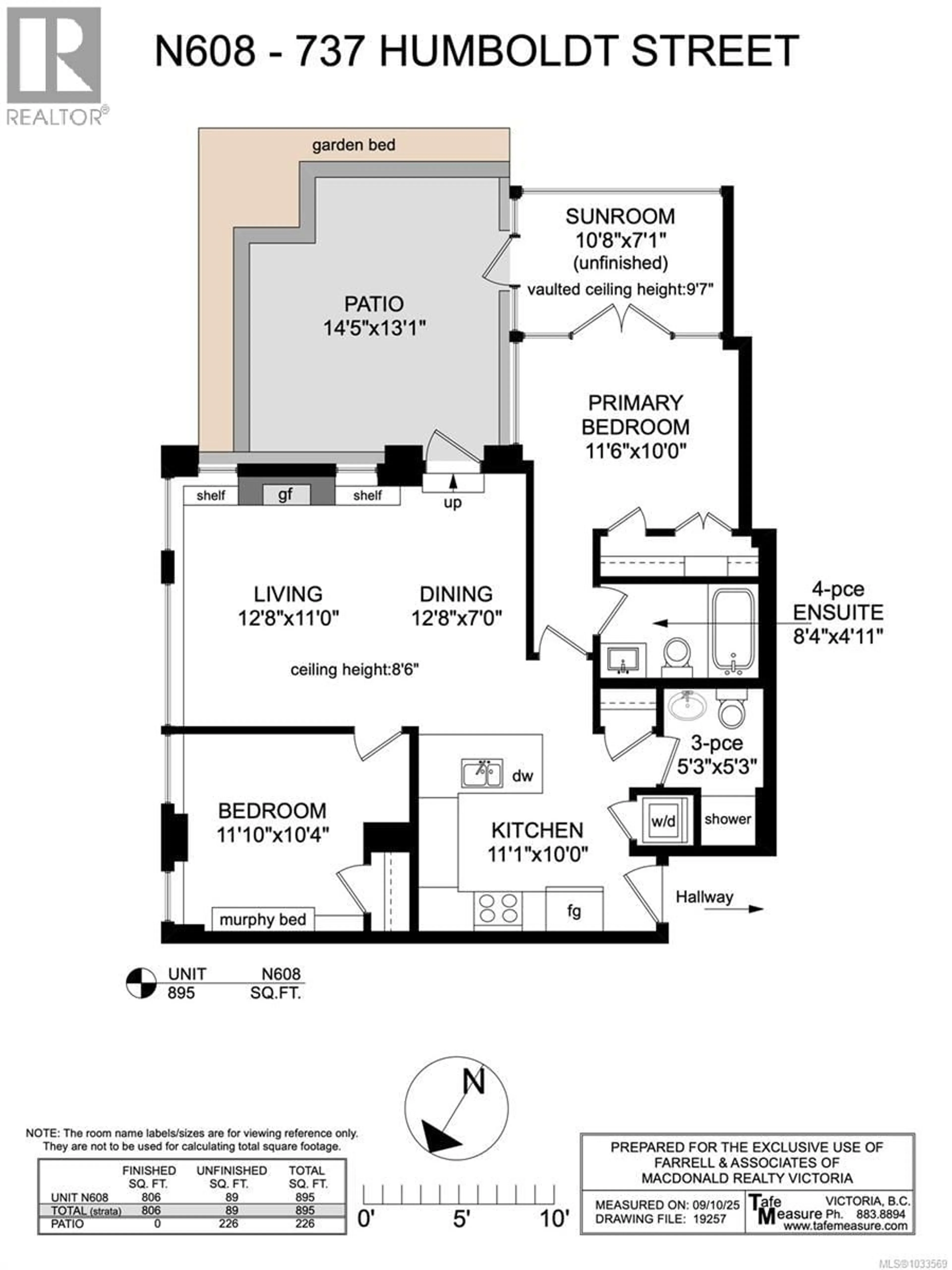Floor plan for N608 - 737 HUMBOLDT STREET, Victoria British Columbia V8W1B1