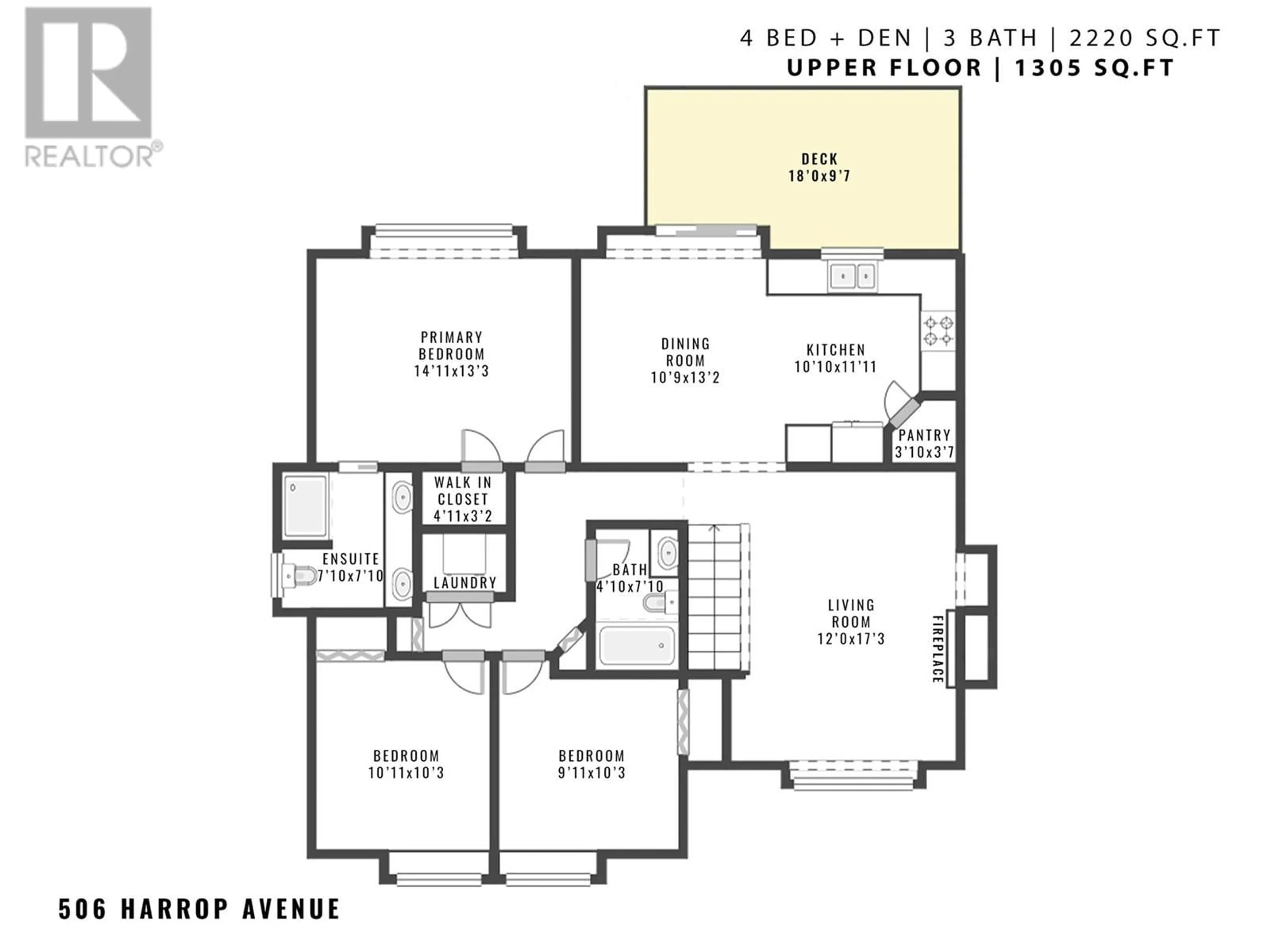 Floor plan for 506 Harrop Avenue, Kelowna British Columbia V1X6J3